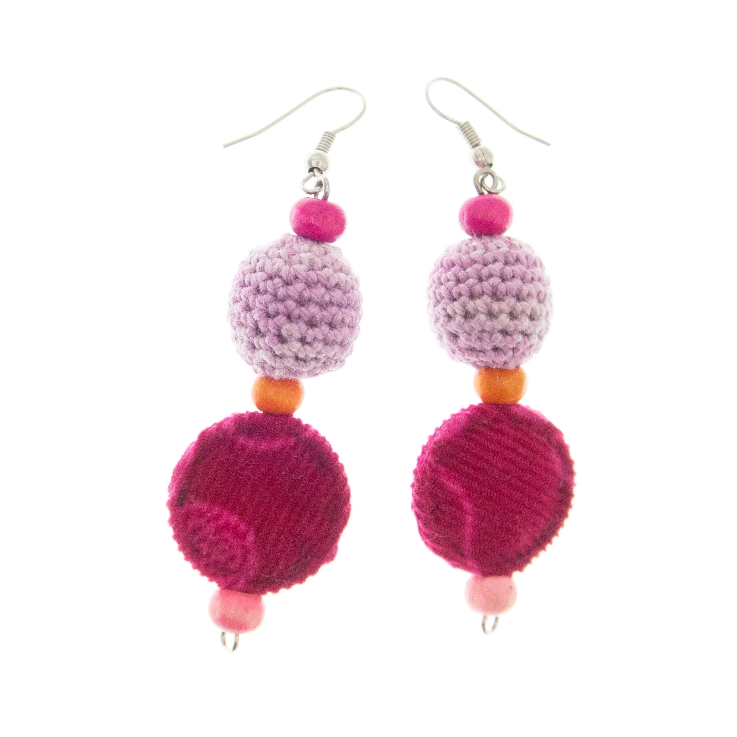 dangling tribal earrings for women in pink