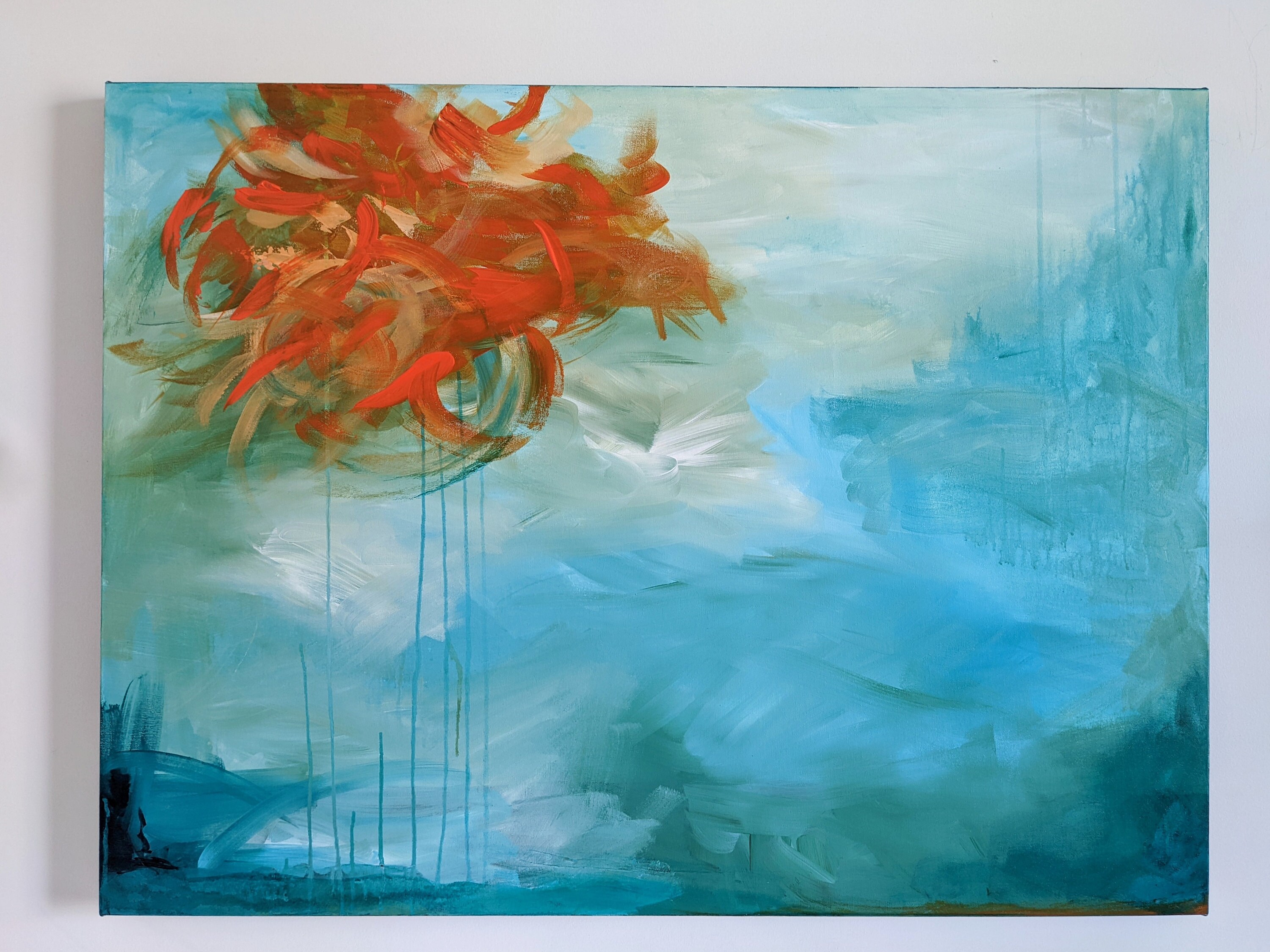 Abstract Painting - Gathering Power by Margaret Lipsey