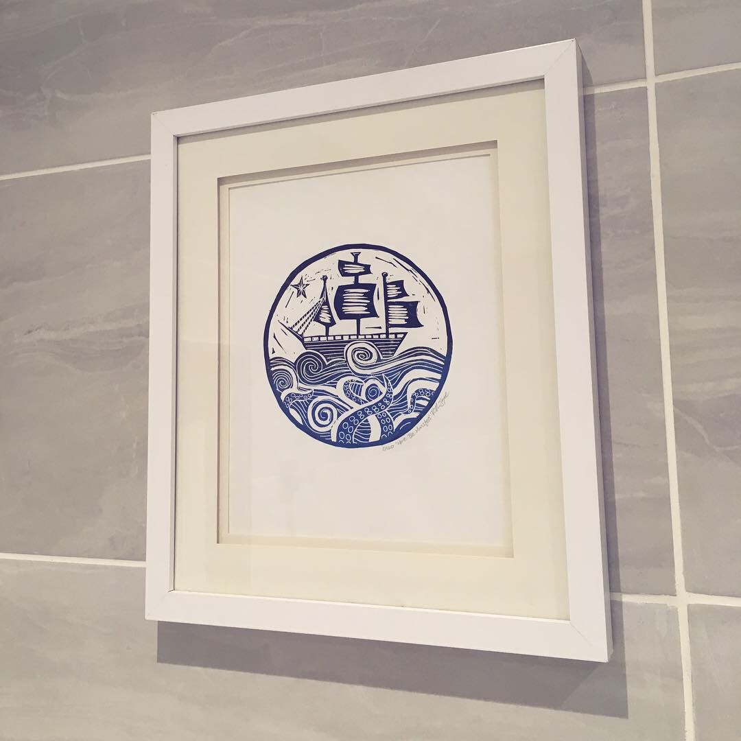 My Here be Monsters print looking lush in a customers home
