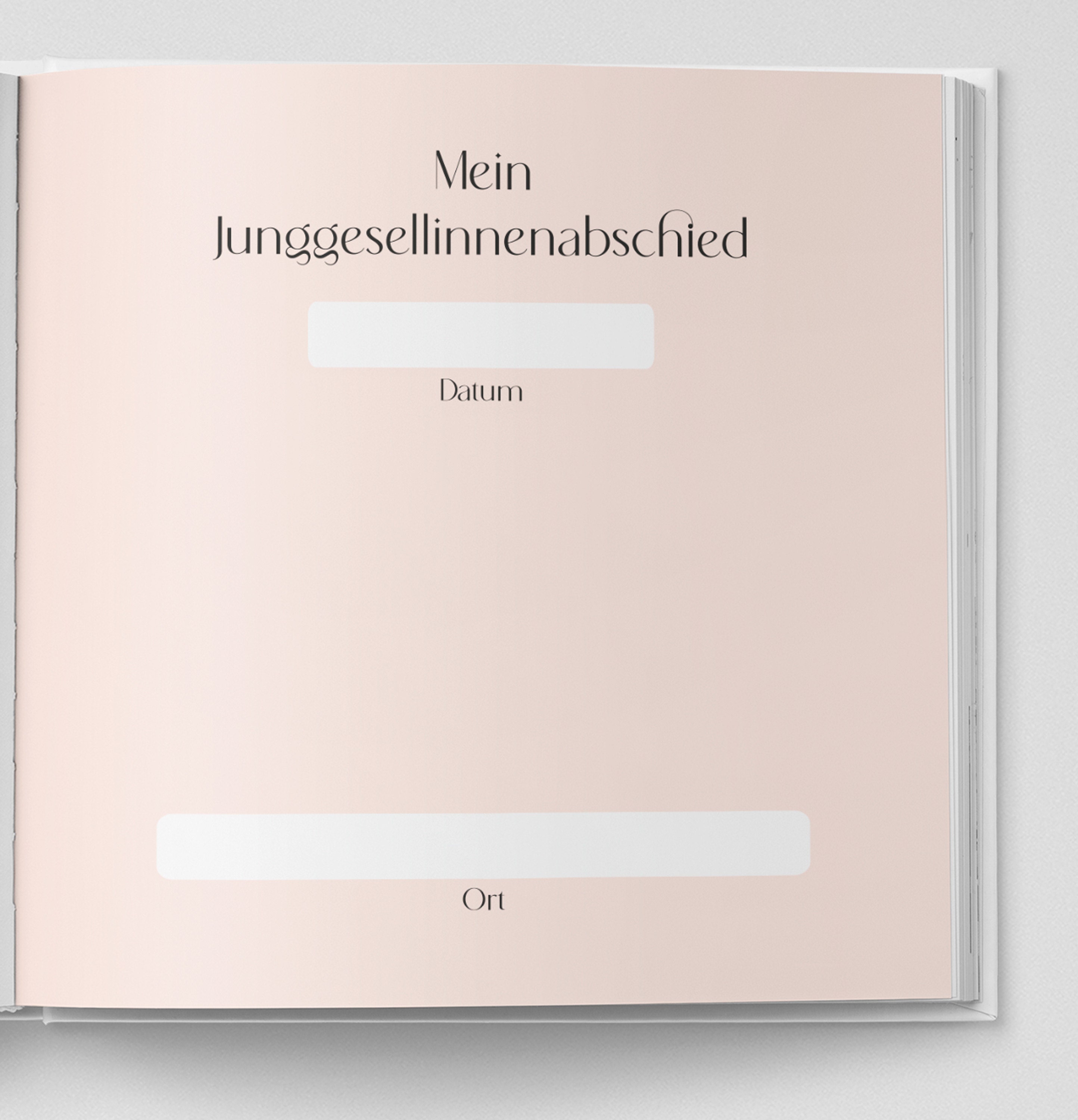 Personalisierbares Buch an den Junggesellinnenabschied zum selbst gestalten.