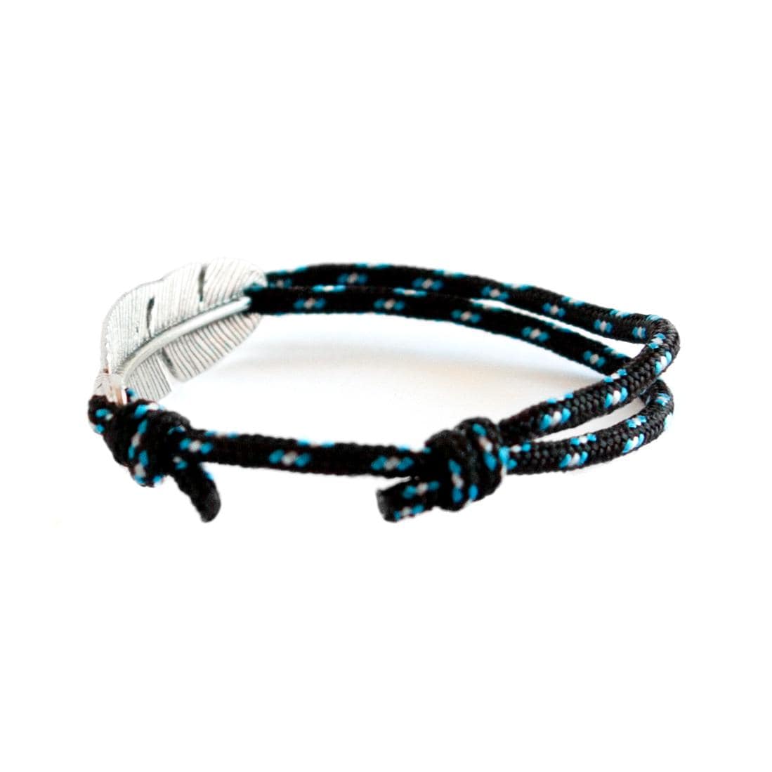 Lightweight camping-inspired bracelet with feather charm, blending durability and minimalist design.