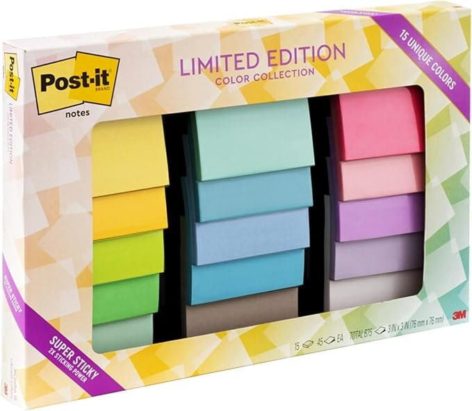 Post-it Super Sticky Notes Limited Edition Color Collection
