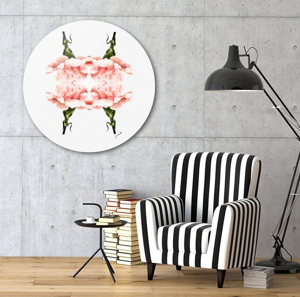 Pink Carnations round wall art