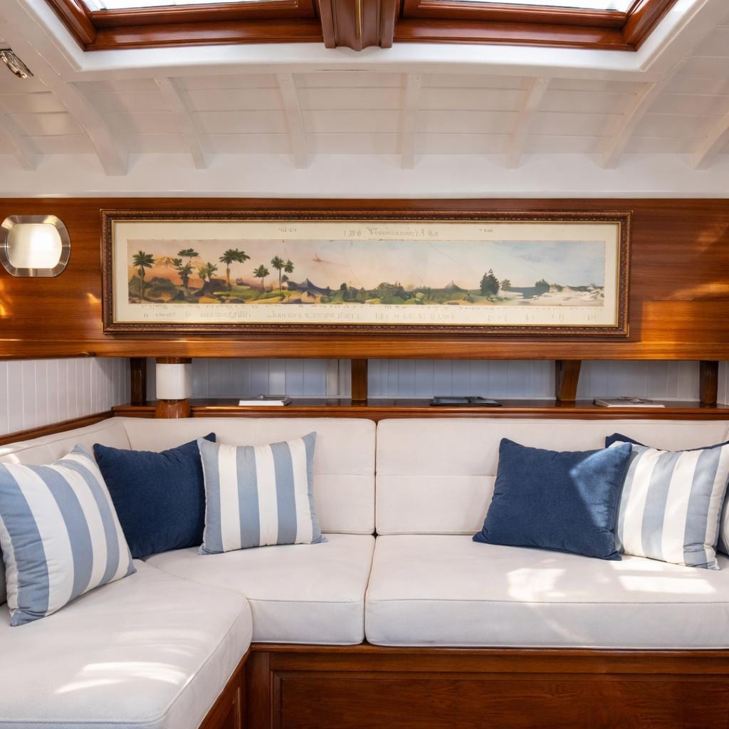 A Panormic Art Print in a Sailing Yacht Lounge Area