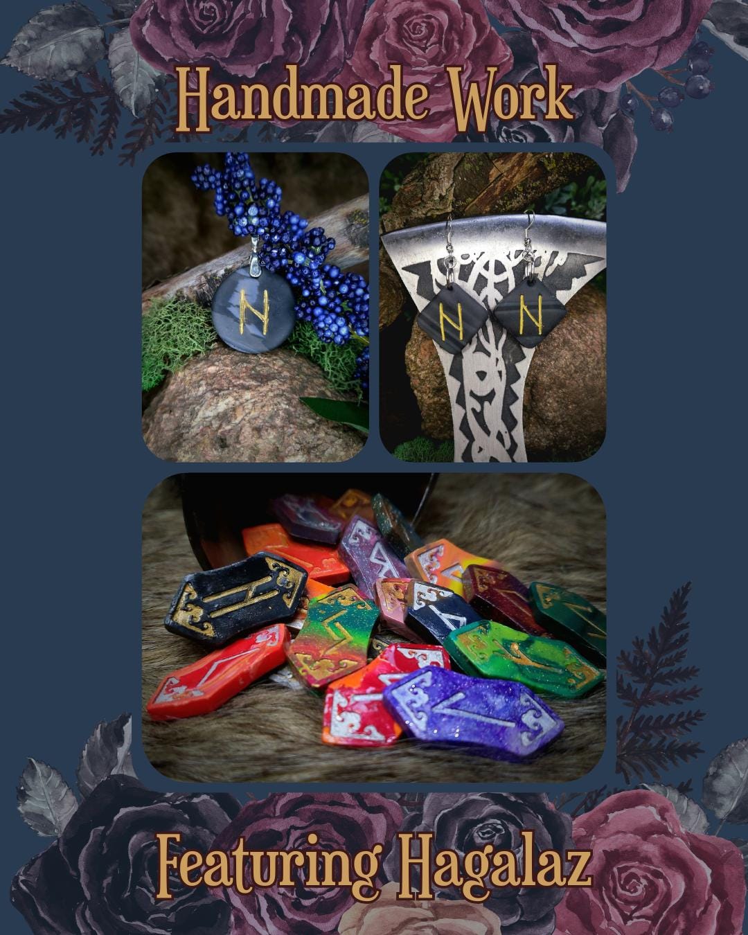 handmade work featuring hagalaz