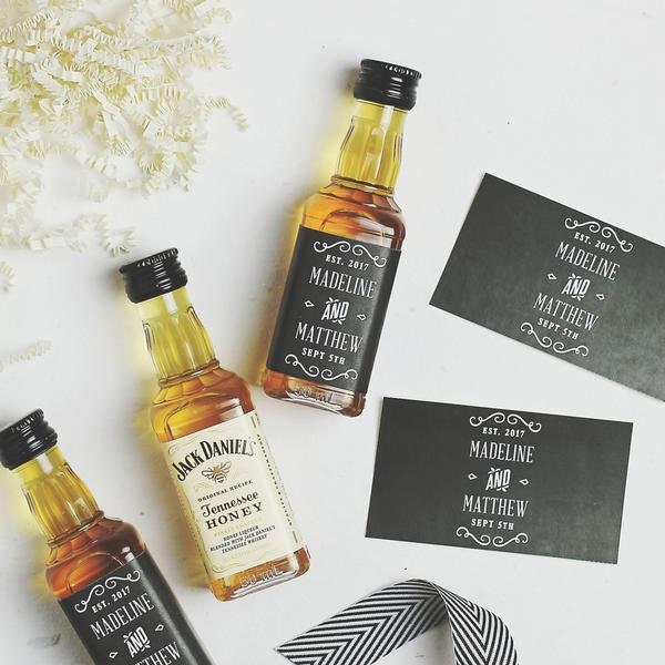 free printable wedding favor mini whiskey bottle labels