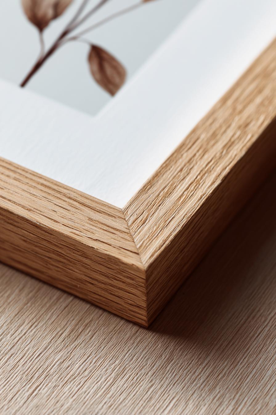 extreme close up of a matte or mount in a frame