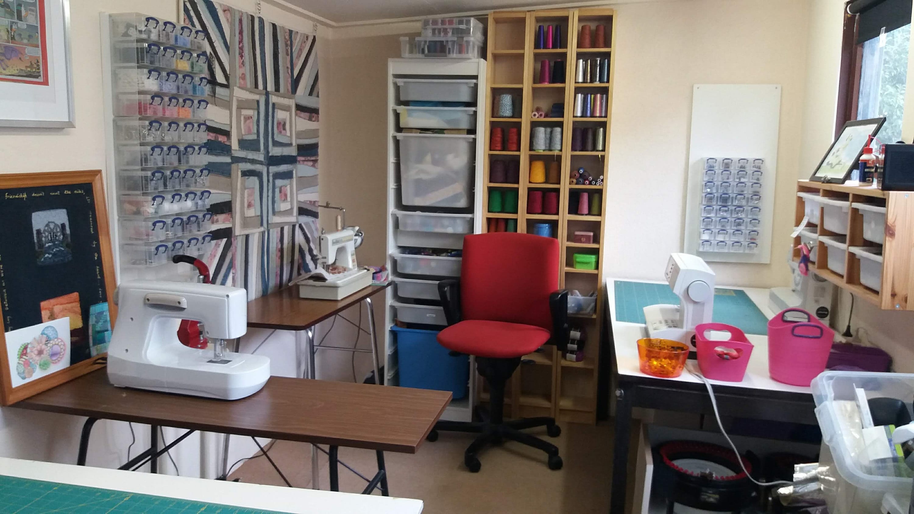 sewing machine set-up