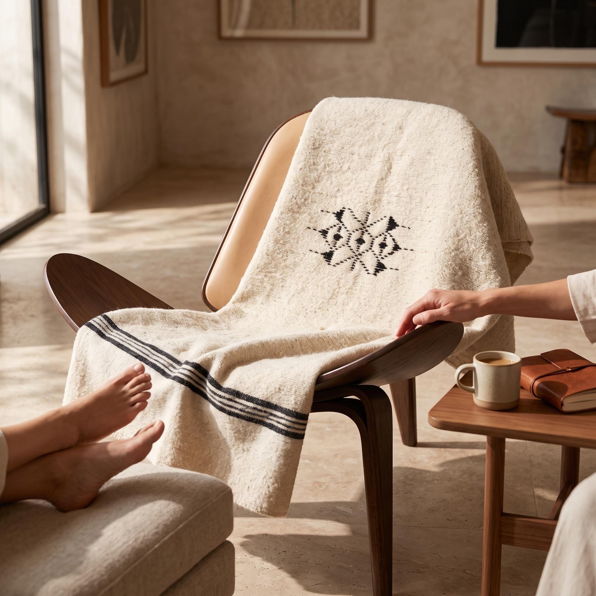 wool blanket in use