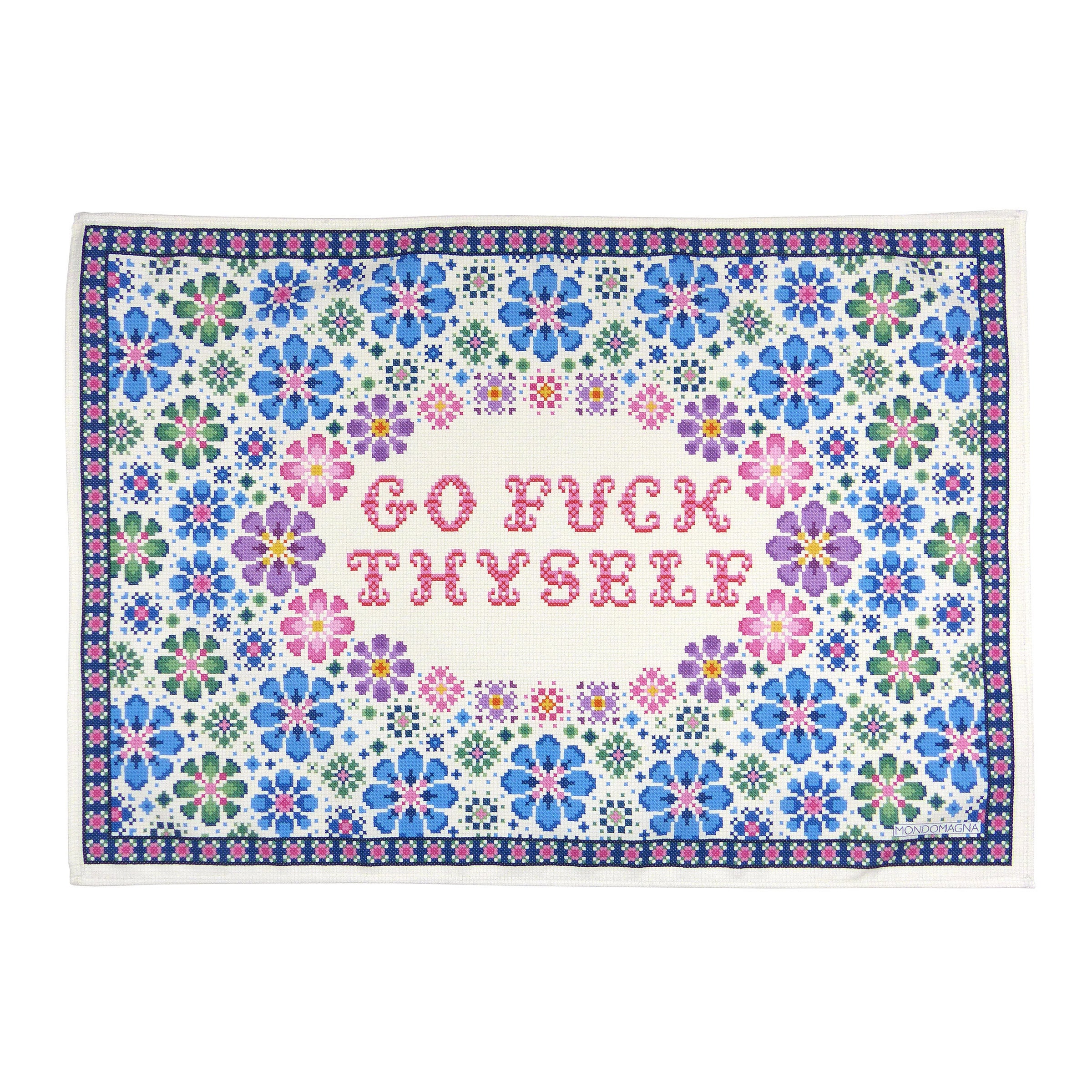 go fuck thyself tea towel