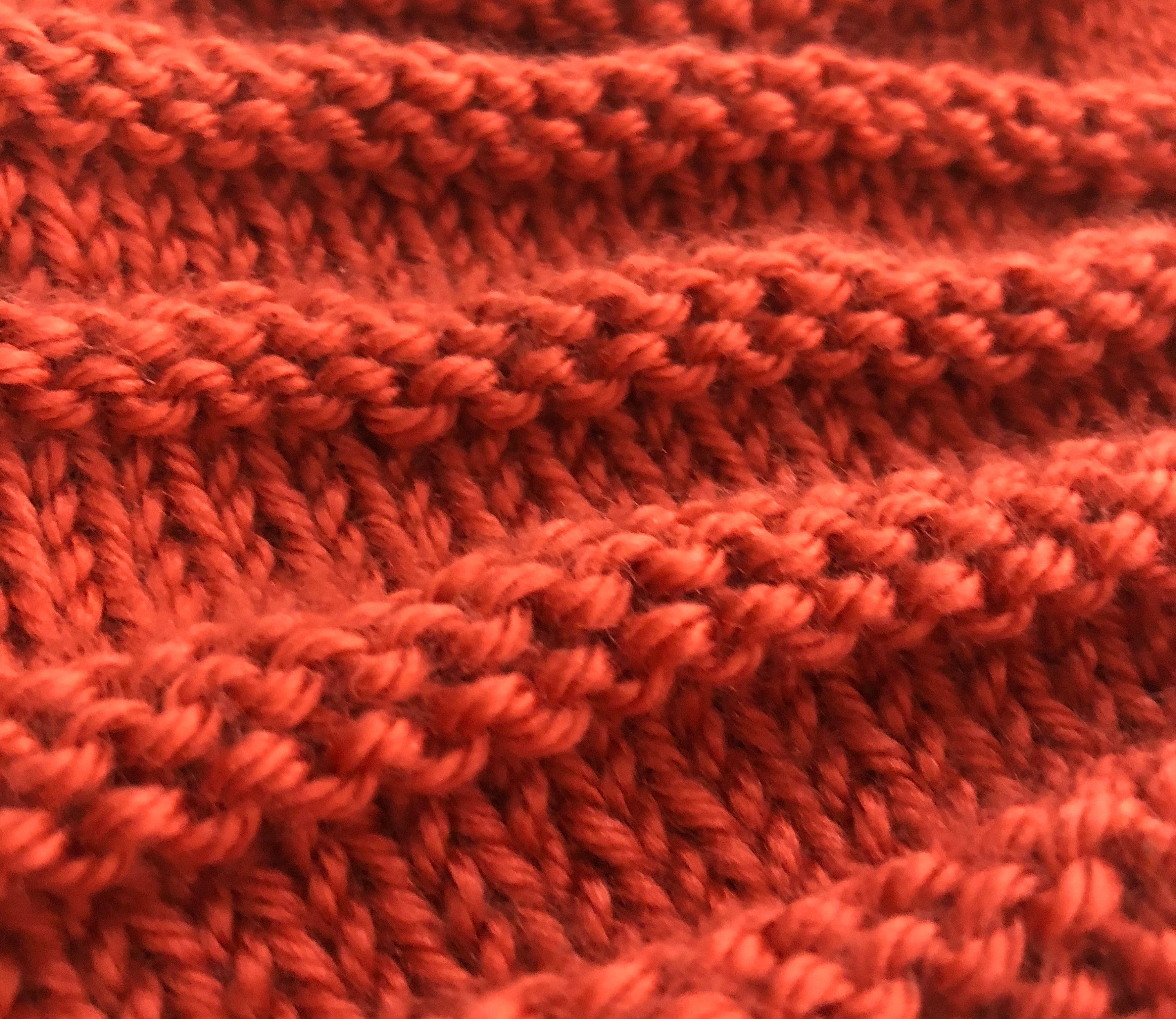 Close up detail of knitted hat