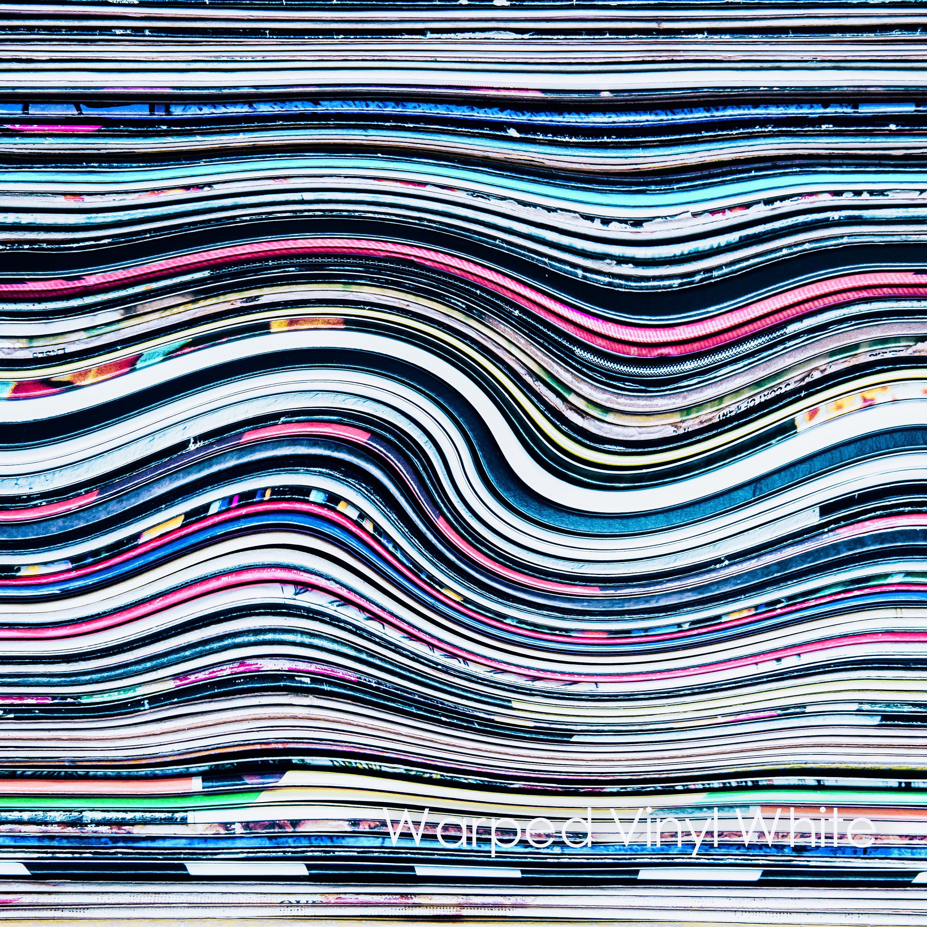 warped vinyl white for sale on saatchi art- contemporary abstract art created from vinyl records- mixed digital media wall art