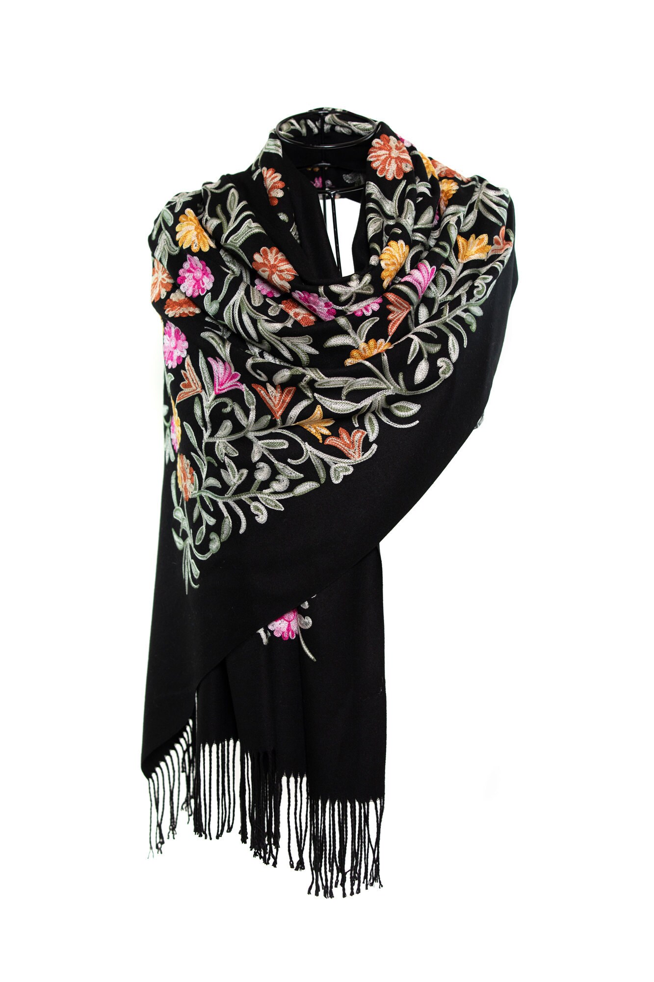 cashmere and silk shawl hand embroidery