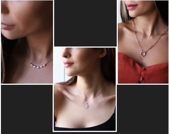 White pearl necklaces can be good option with little black dress at a job interview