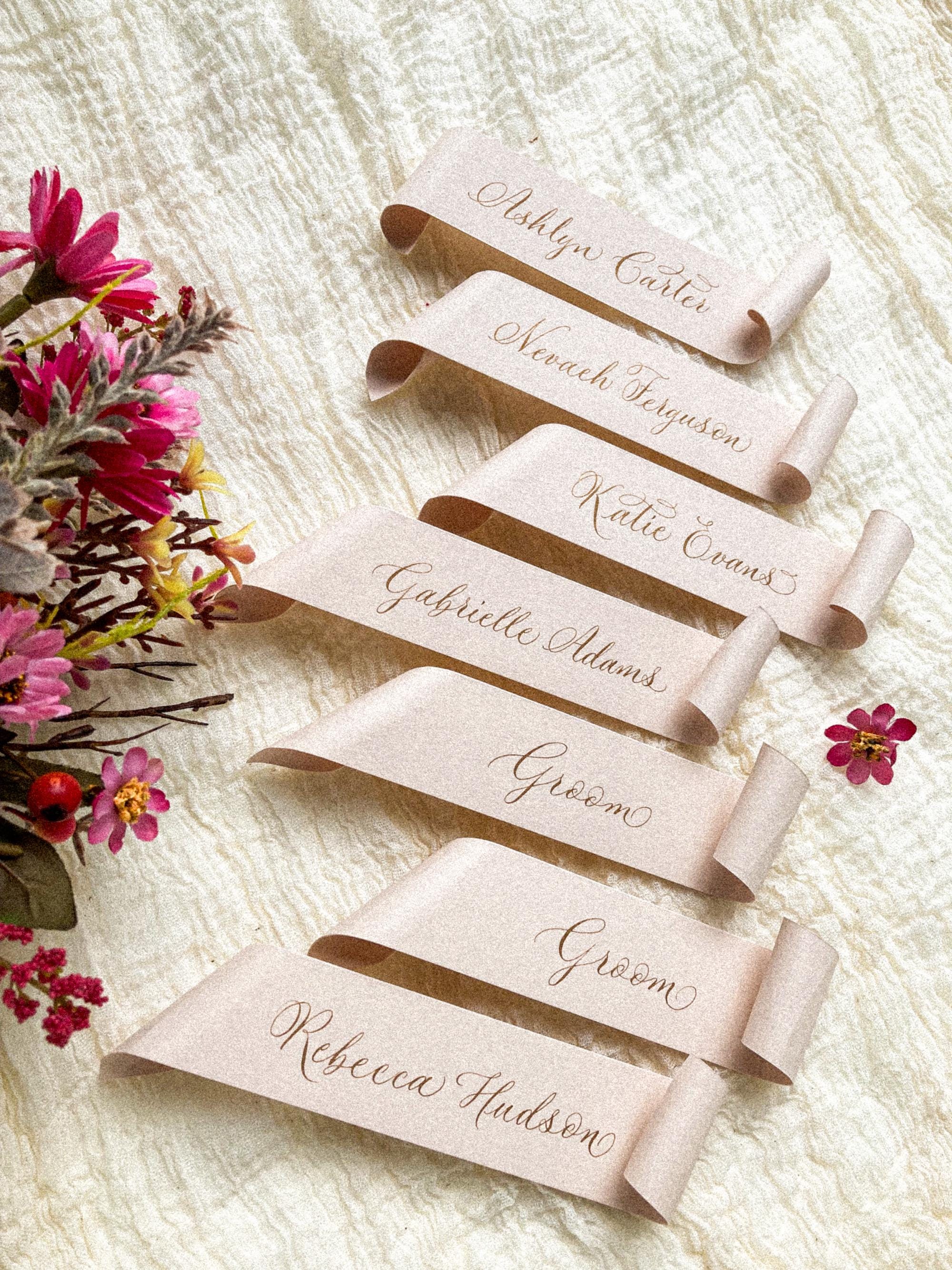 Scroll place name cards calligraphy Etsy UK