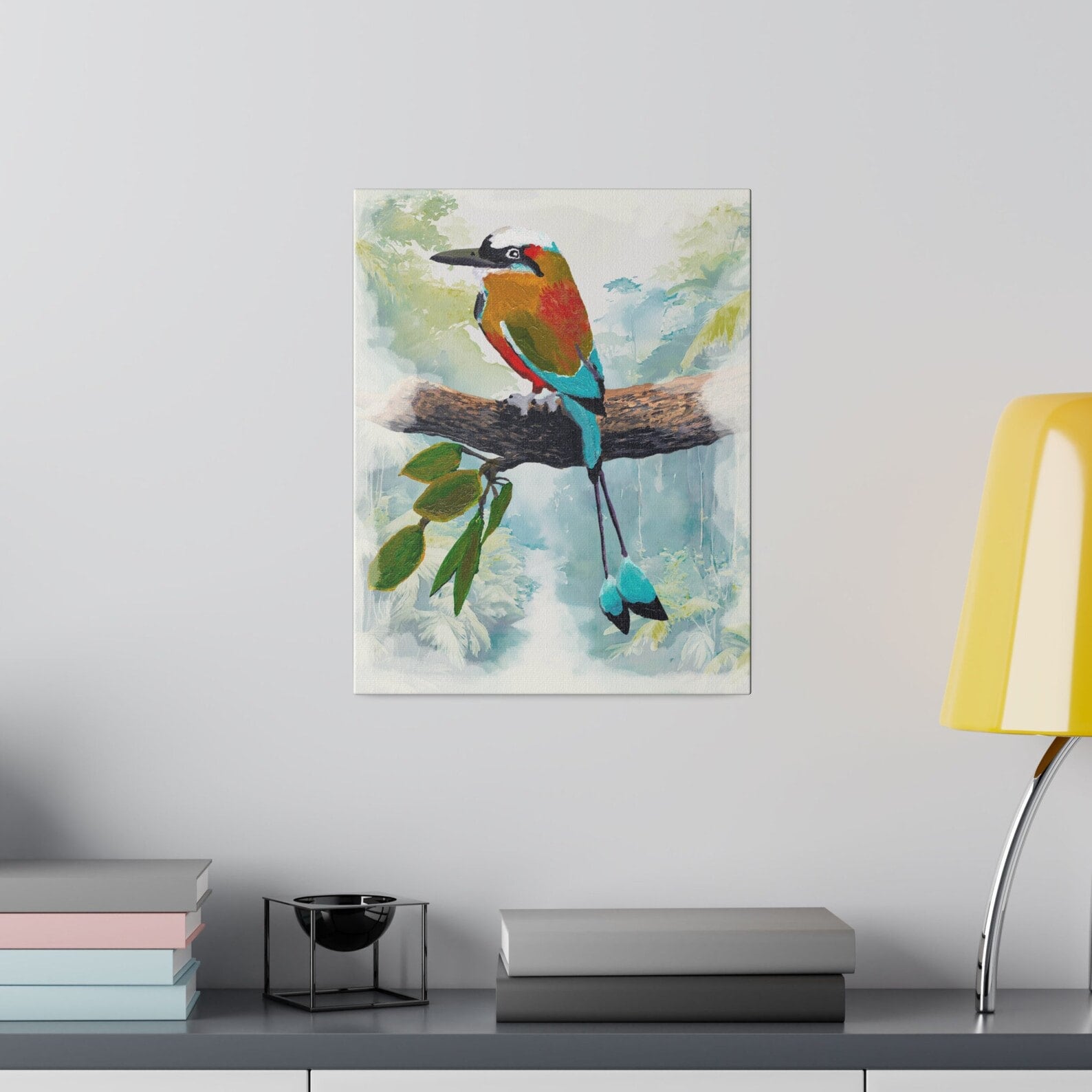 Painting of the Turquoise Browed Motmot