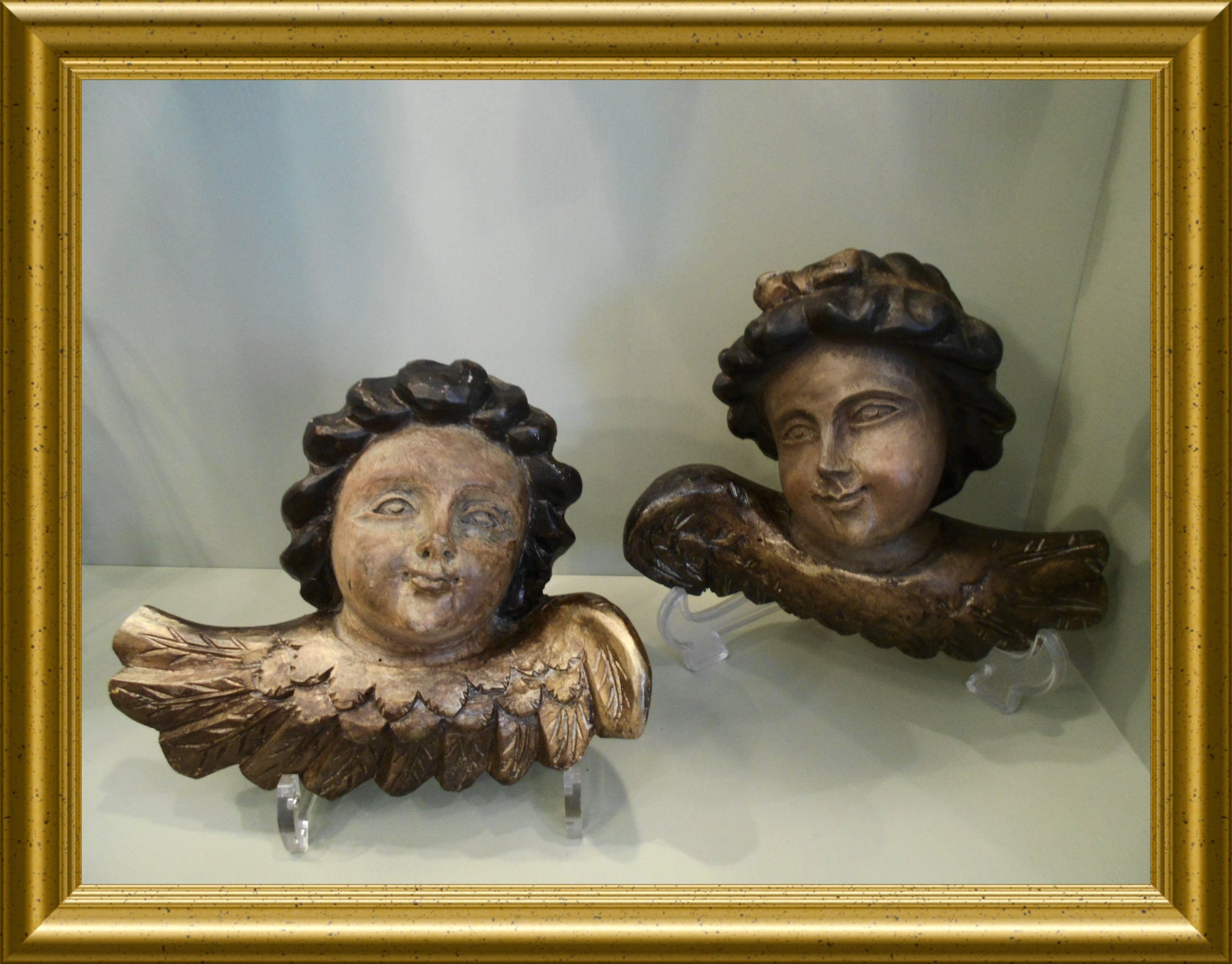 A pair of lovely wooden angels