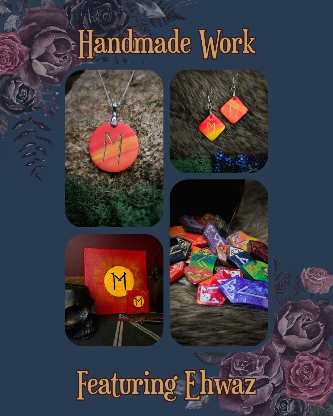 handmade work featuring ehwaz