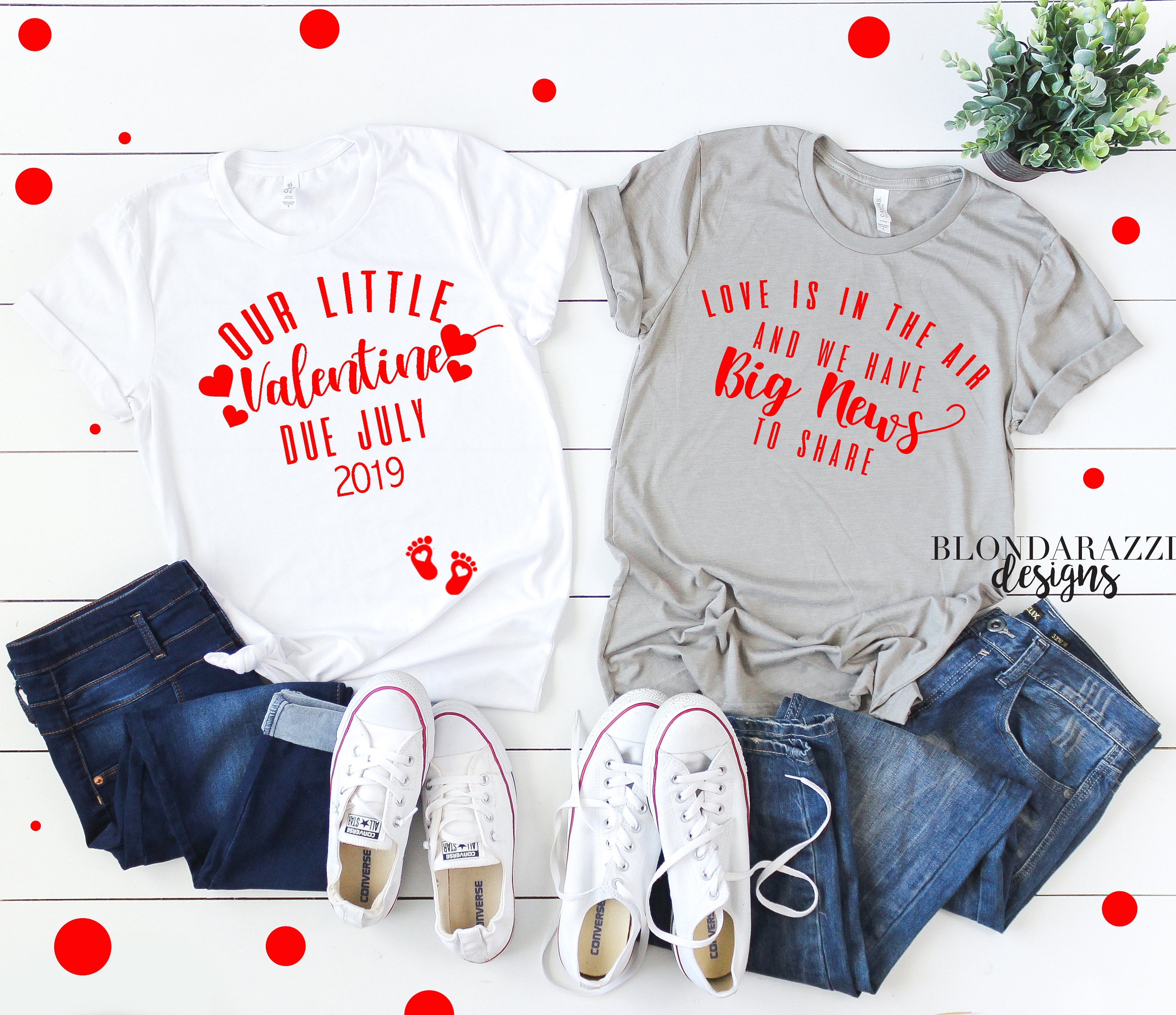 our little valentine shirts love is in the air big news to share valentines day mom and dad shirts