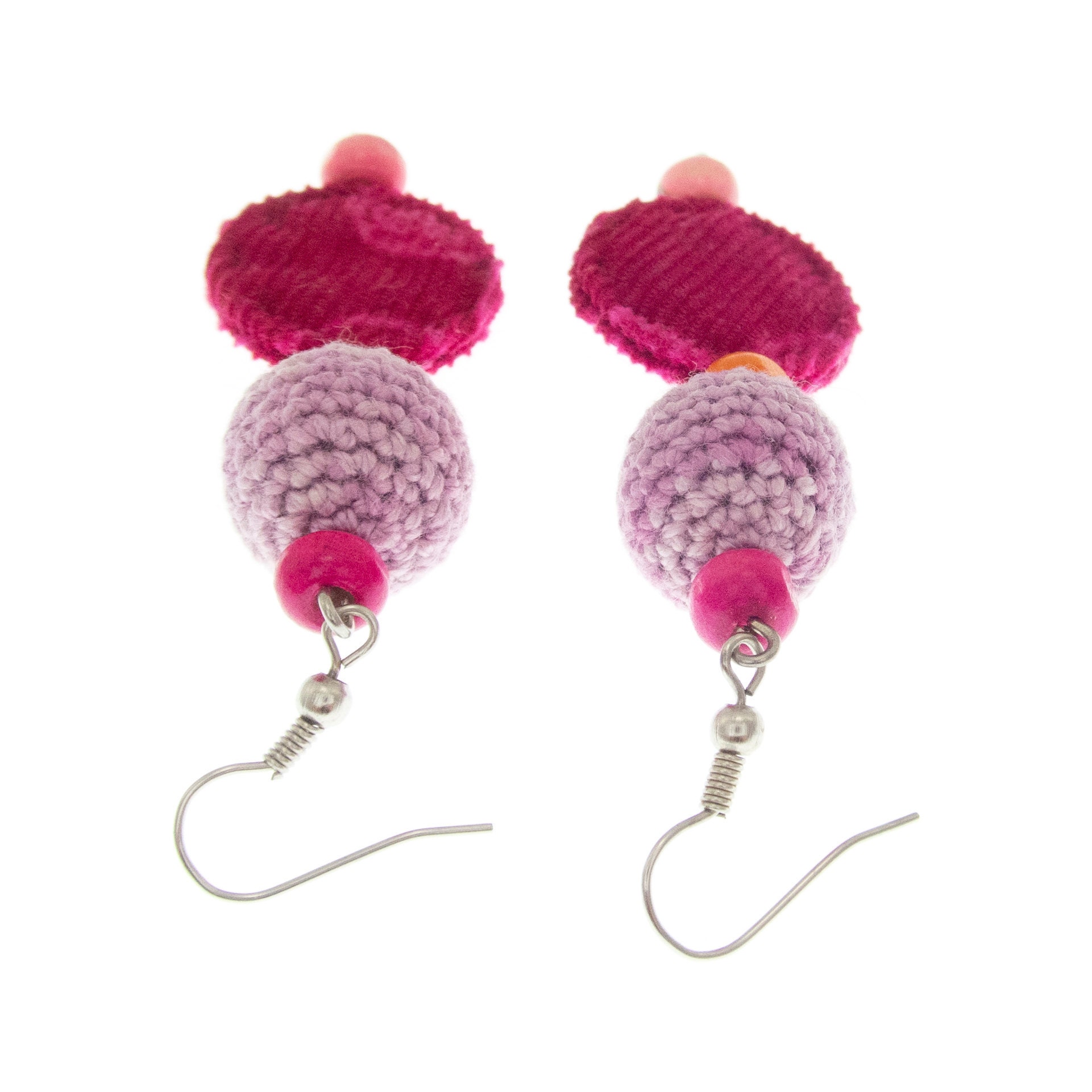 dangling tribal earrings for women in pink