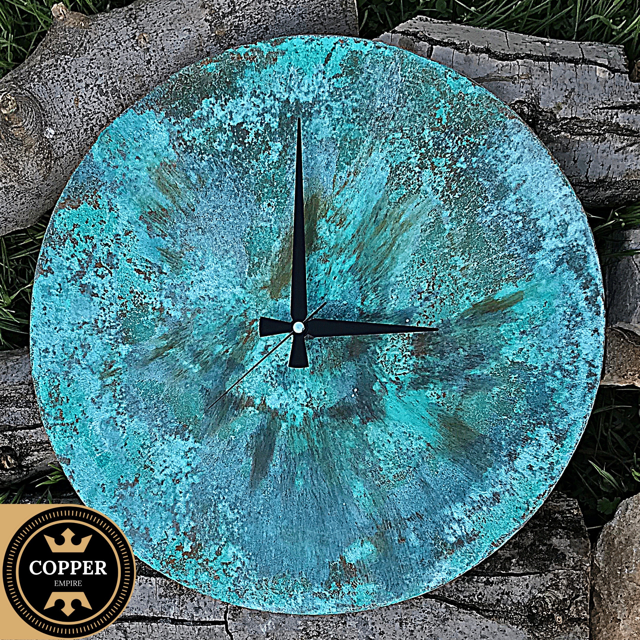 Pure Copper Wall Clock, Copper Empire, Handmade Copper, Large Wall Clock, Oversized Wall Clock, United States, United Kingdom, Rustic Wall Clock, Retro Copper Wall Clock, Minimalist Wall clock, Patina Copper Wall Clock, Handcrafted Copper Wall Clock, Artistic Copper Wall Clock