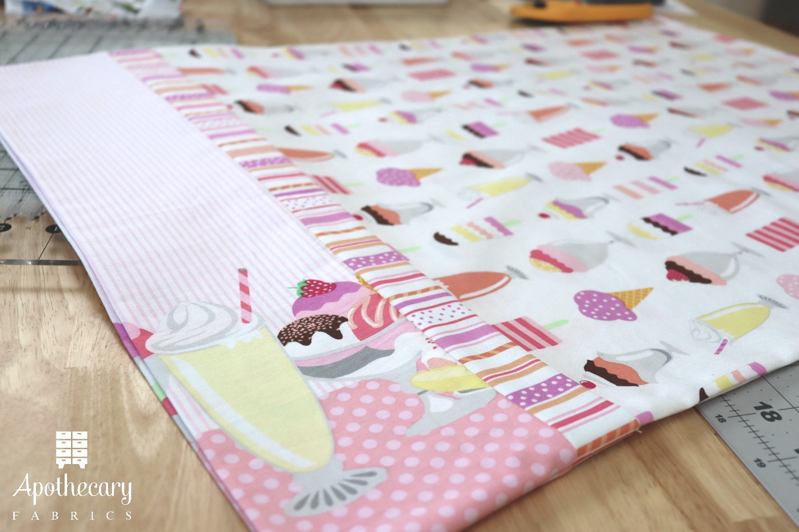 The Perfect Pillowcase after pressing the seams flat with an iron.