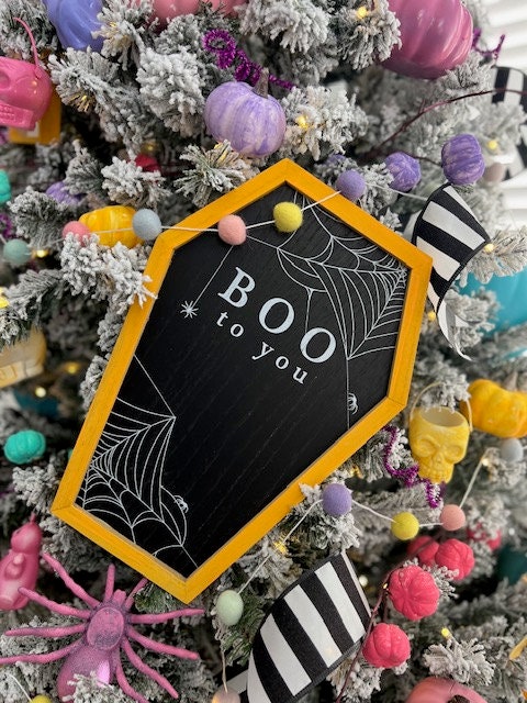 Wood Signage says Boo to You
