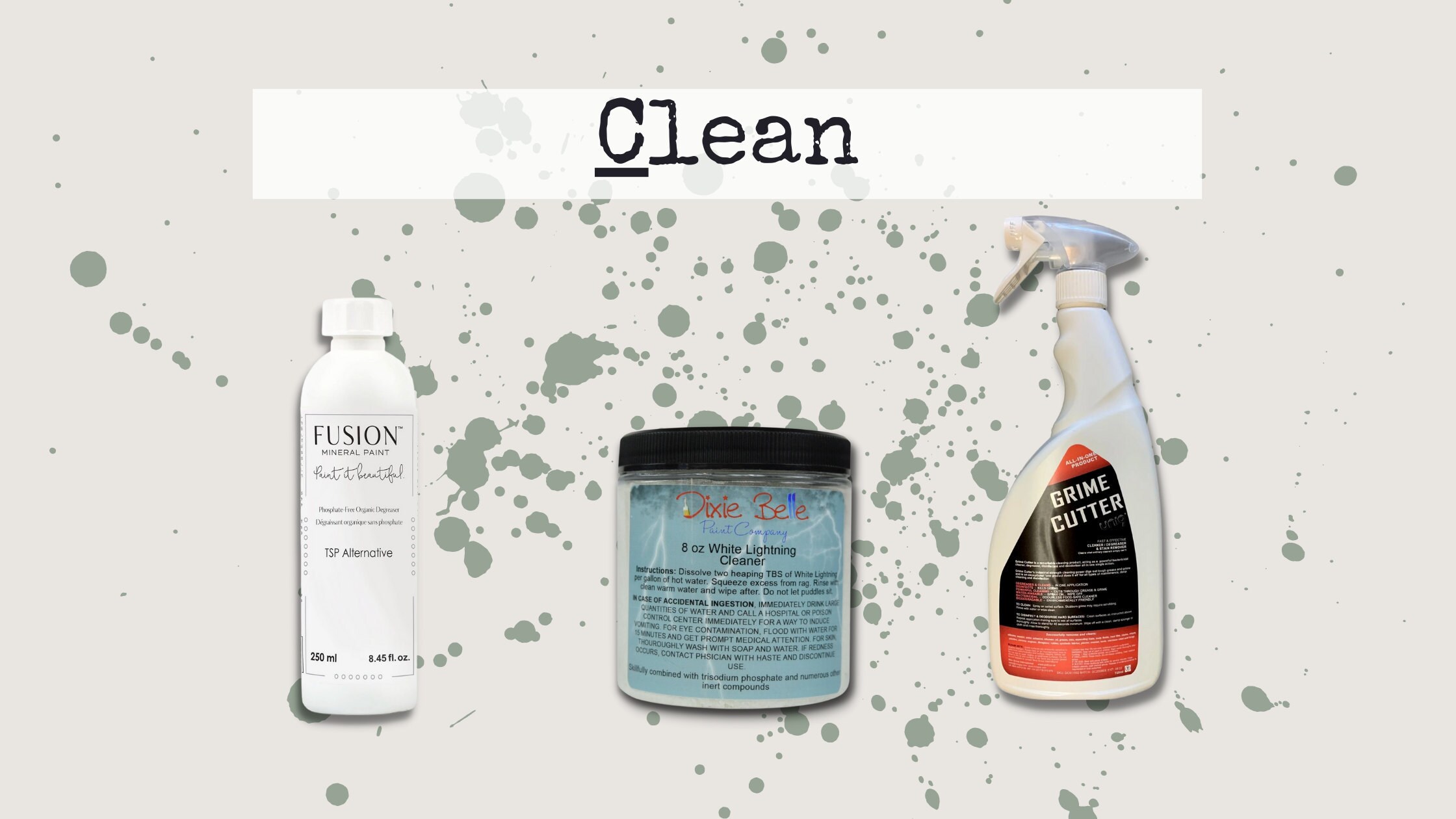 Products to clean furniture