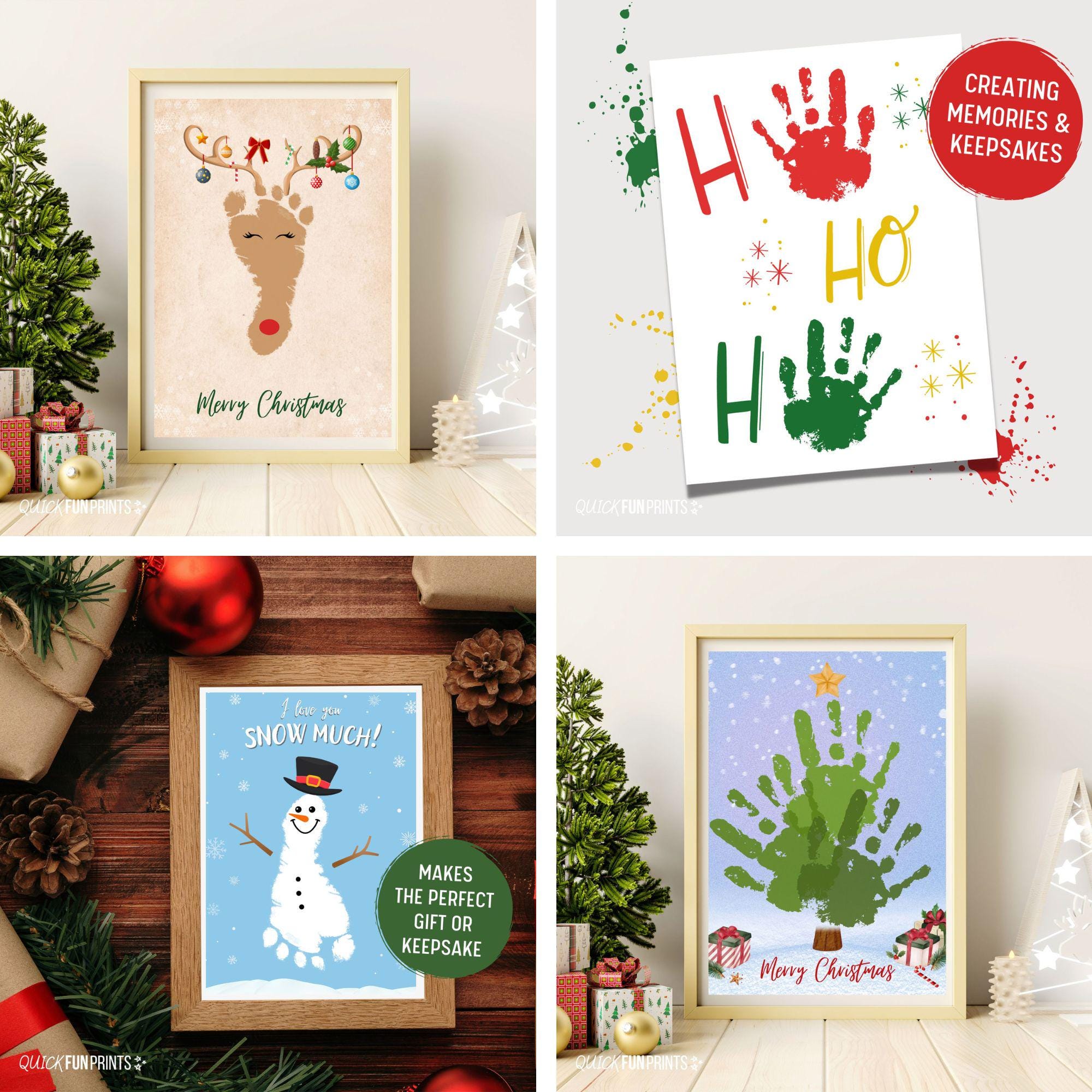 Christmas Handprint and Footprint Craft - East templates to download for kids fun