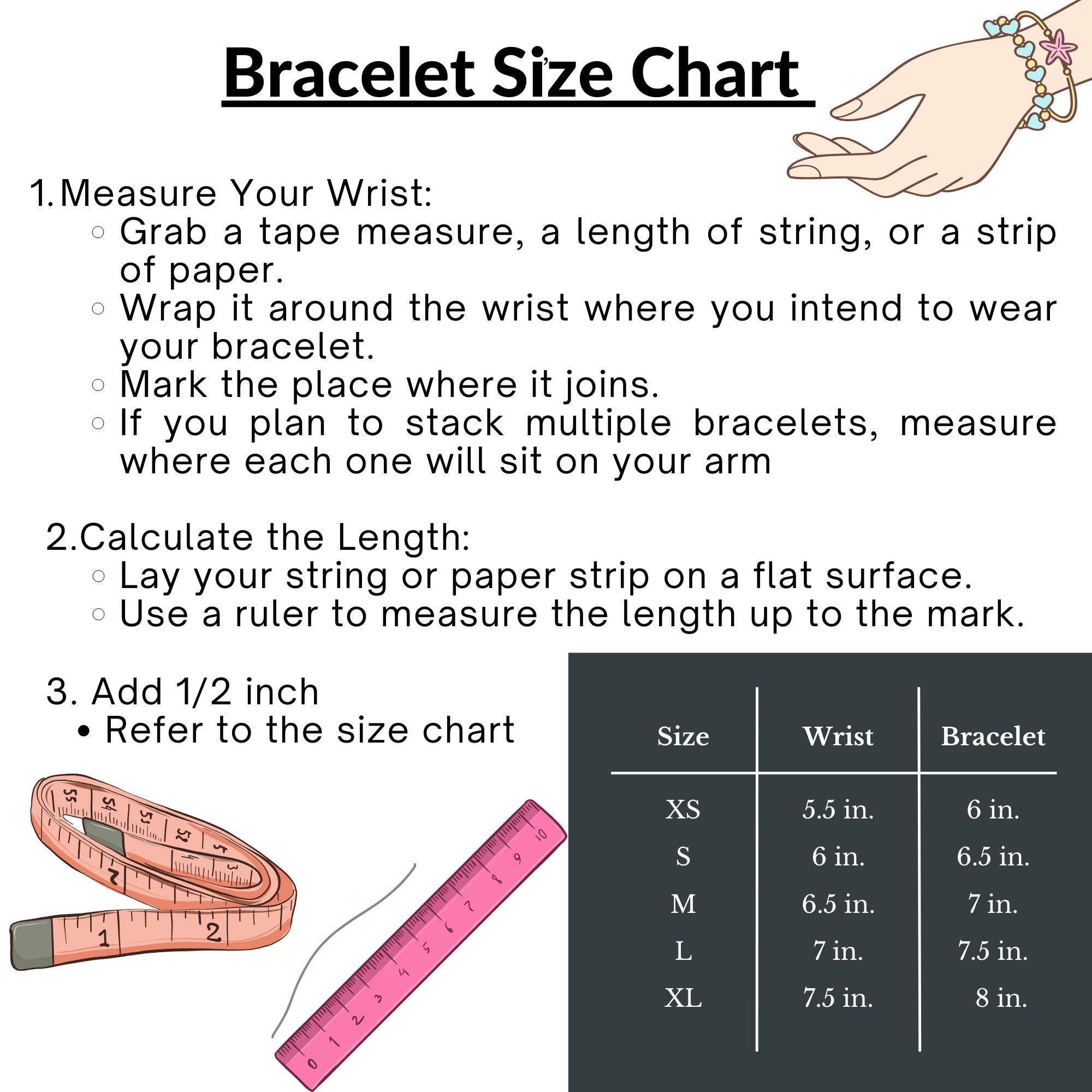 bracelet size how to measure your wrist and find your size bracelet