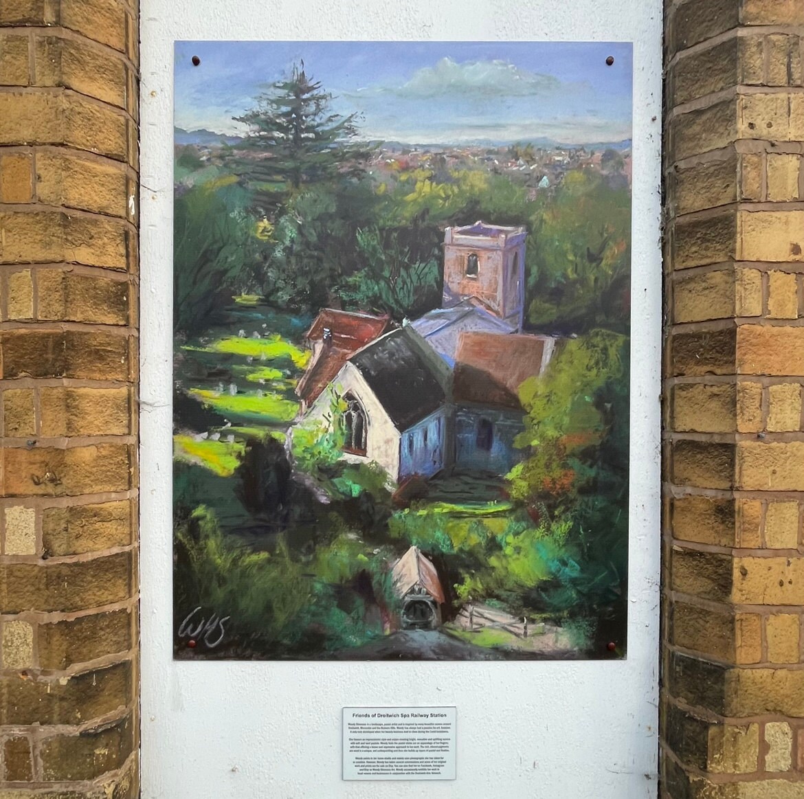Church image in a window recess