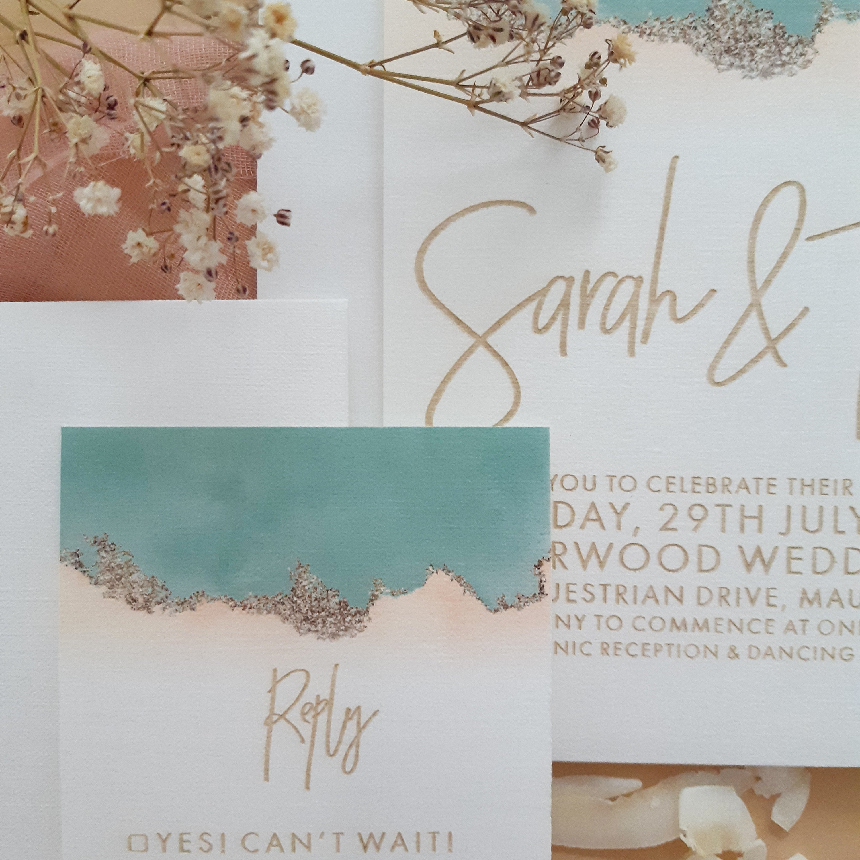 Wedding invitation. Beach wedding