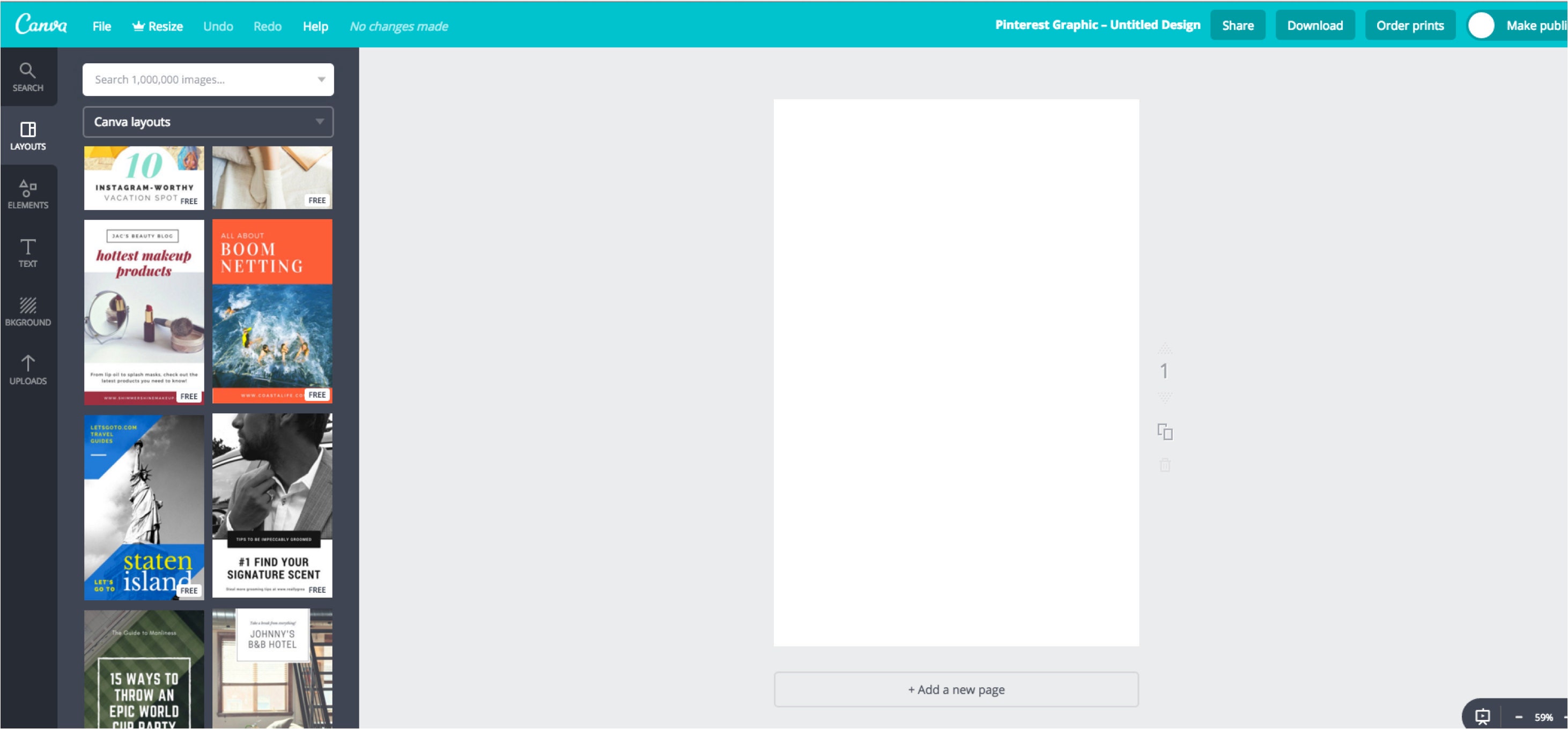 Create a Pinterest image using Canva
