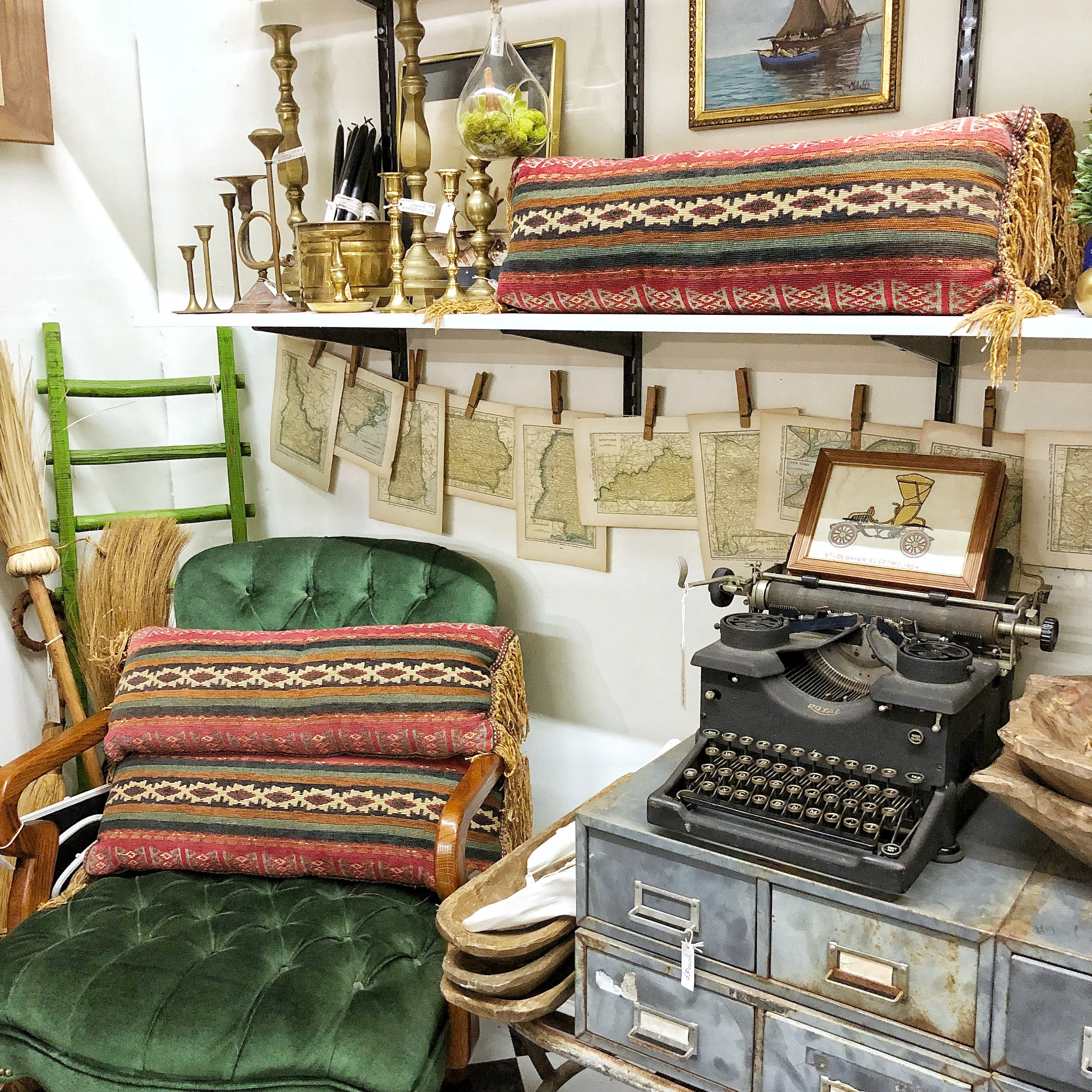Mendez Manor vintage booth at Pomona Antique Mart