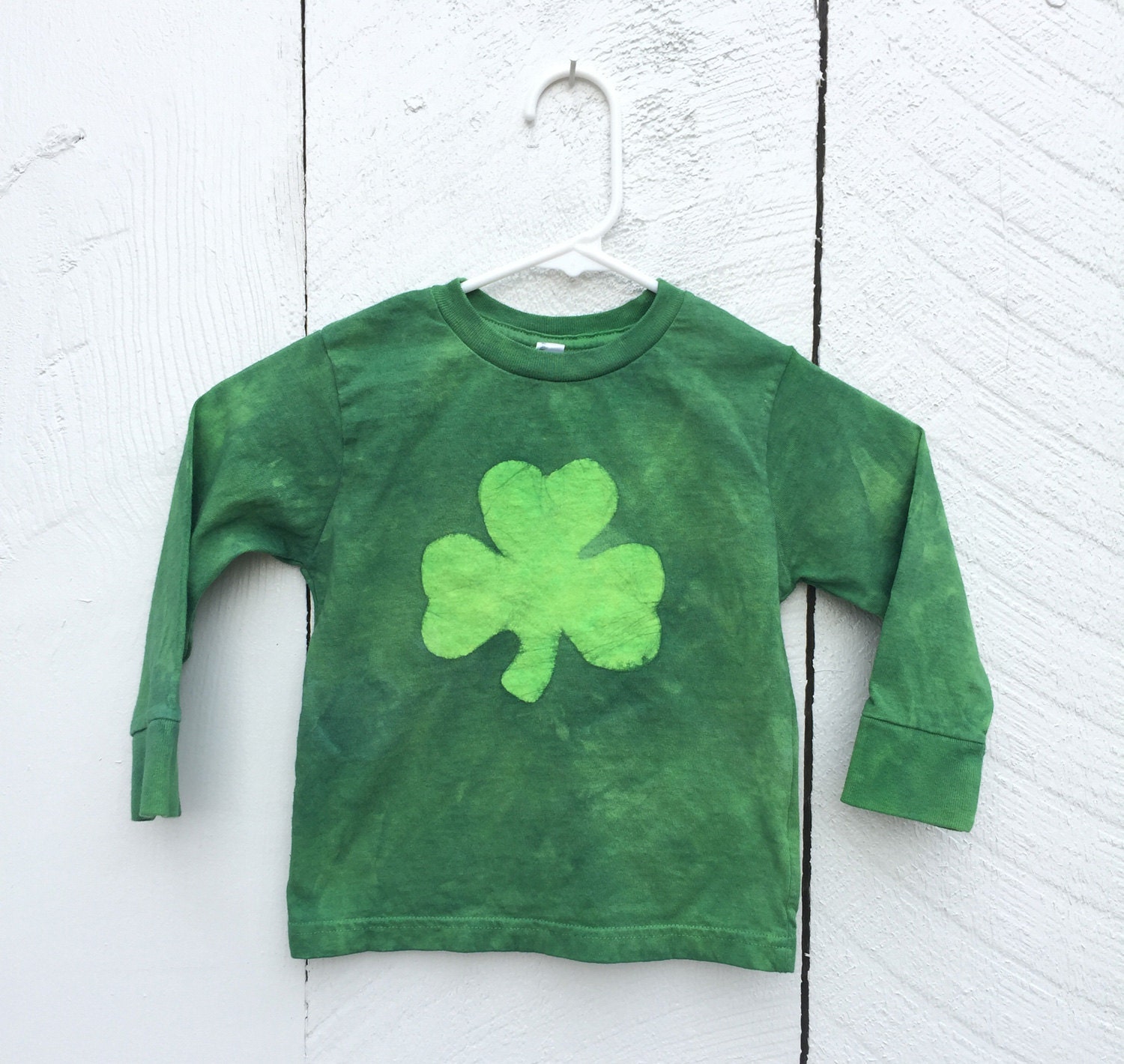 Shamrock St. Patricks Day shirt by Peace, Baby! Batiks