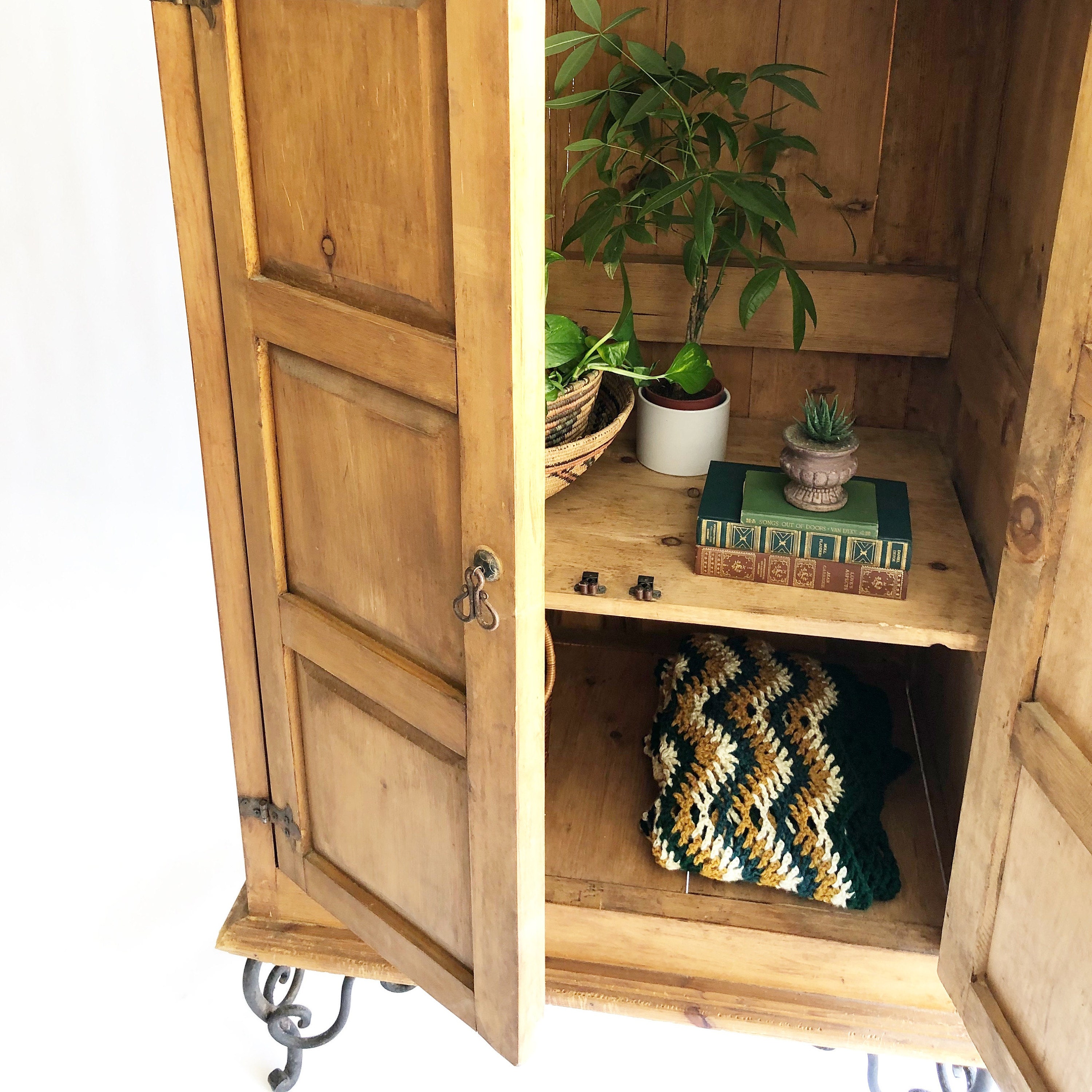 vintage solid wood storage cabinet via mendez manor