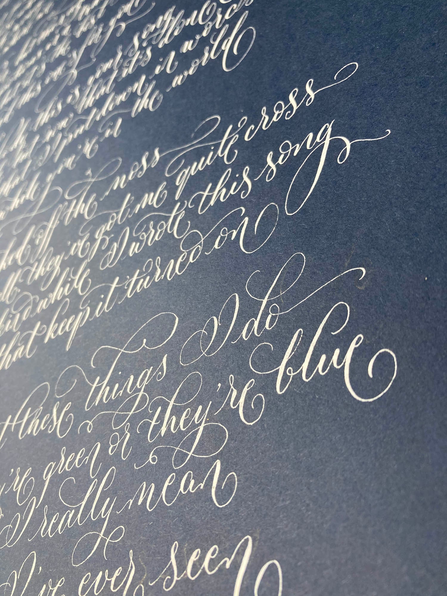 Elton John song lyrics in calligraphy birthday gift ideas