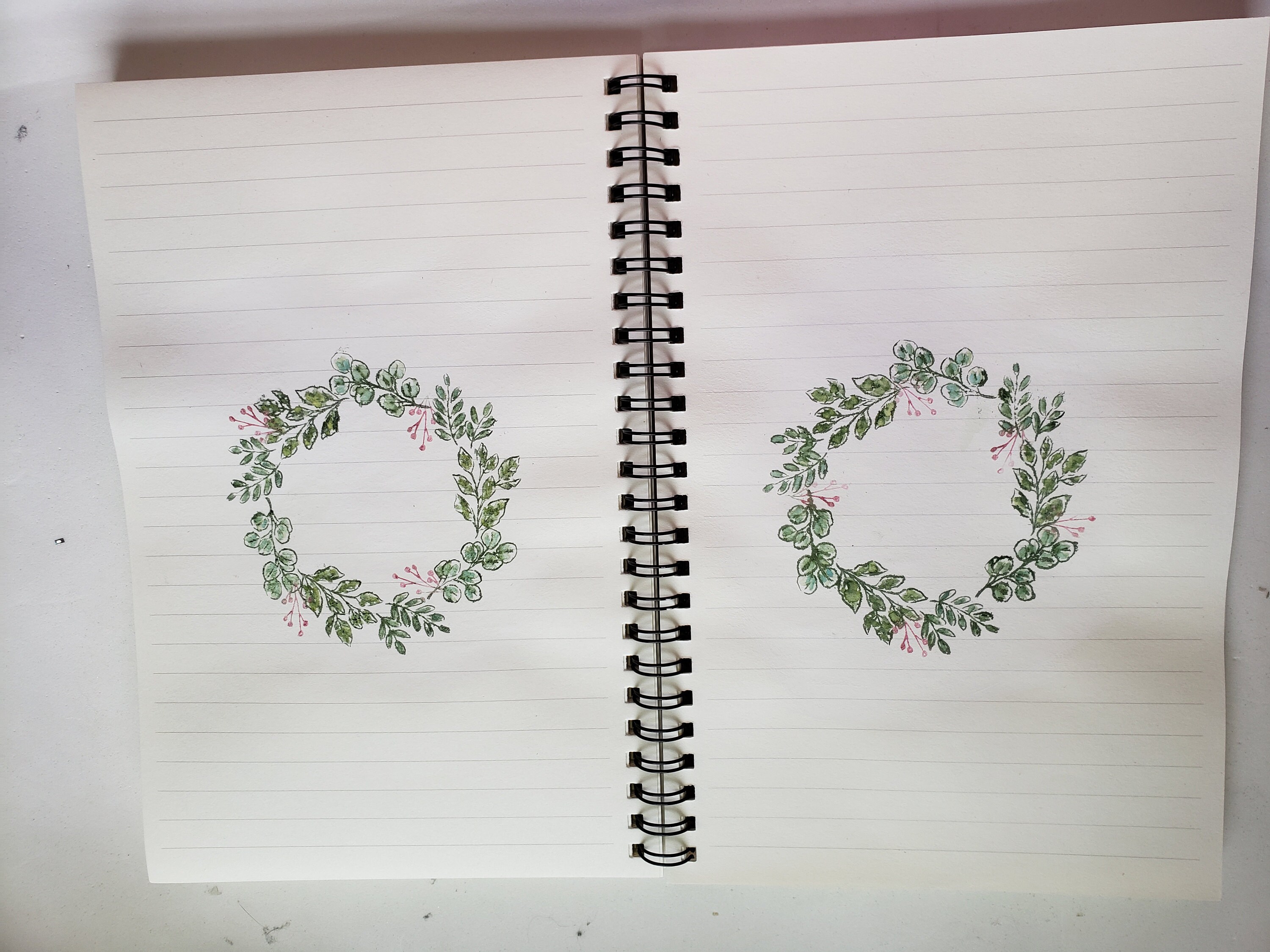 Wreath double page spread