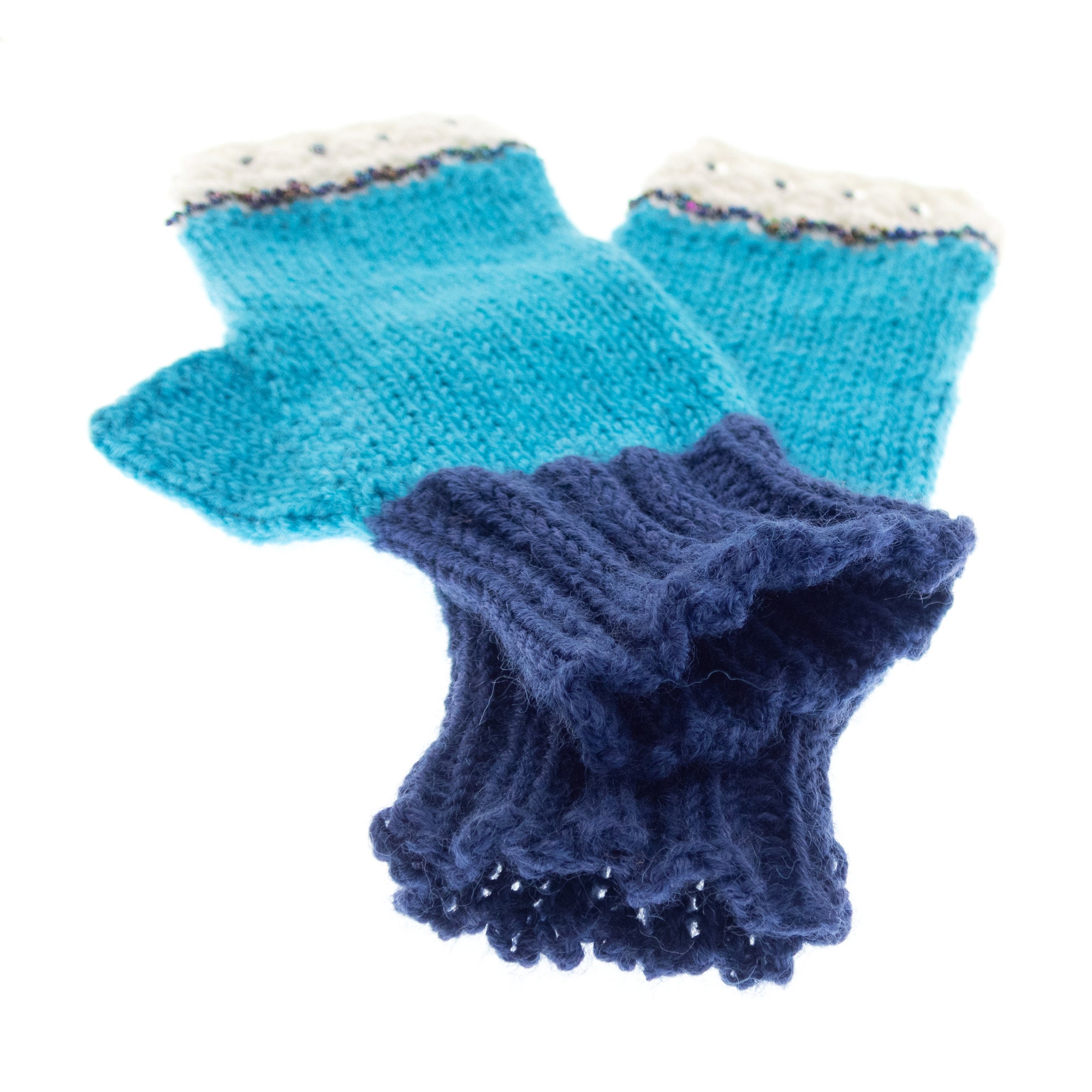 handmade wooly mittens, wool fingerless gloves for adults