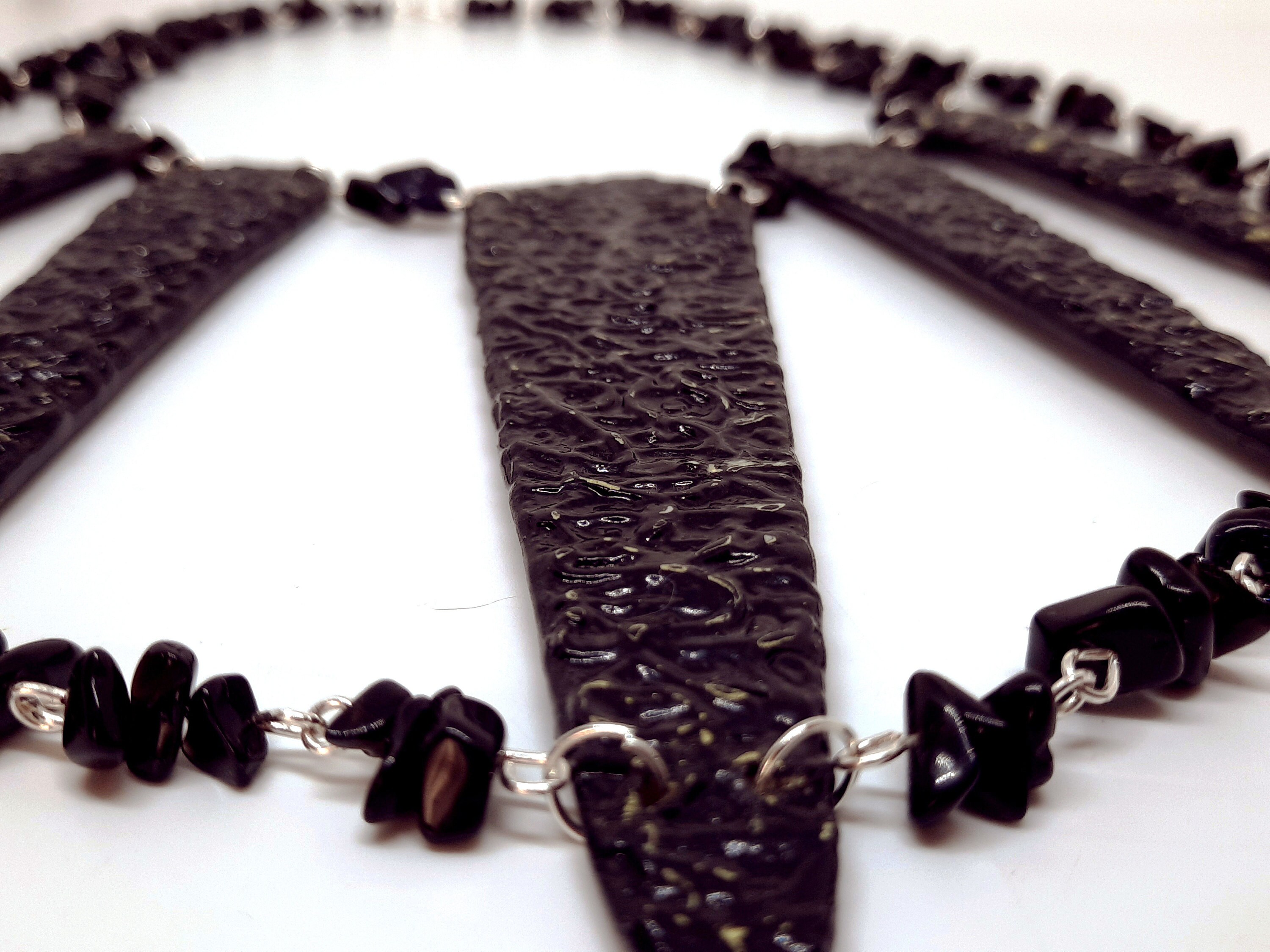 Details Black Statement Necklace with Onyx