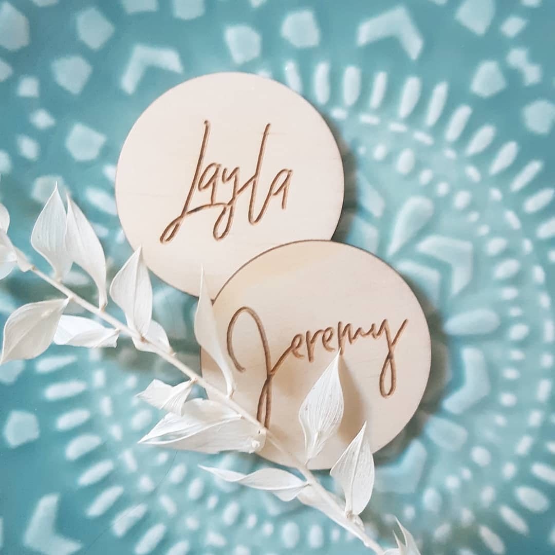Wooden placecards