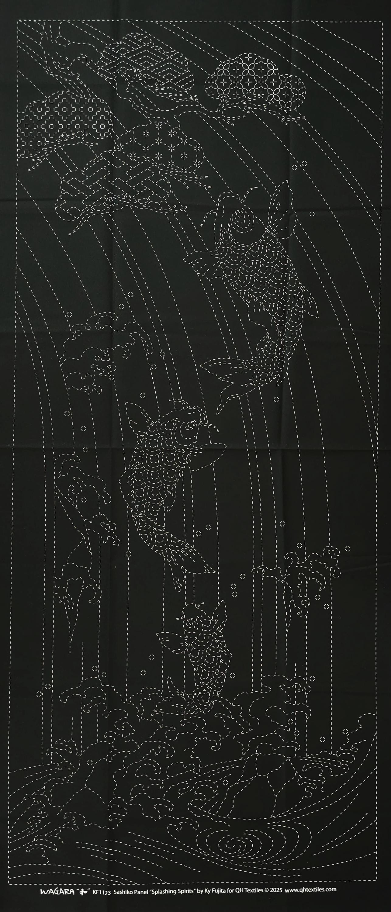 splashing spirits sashiko panel