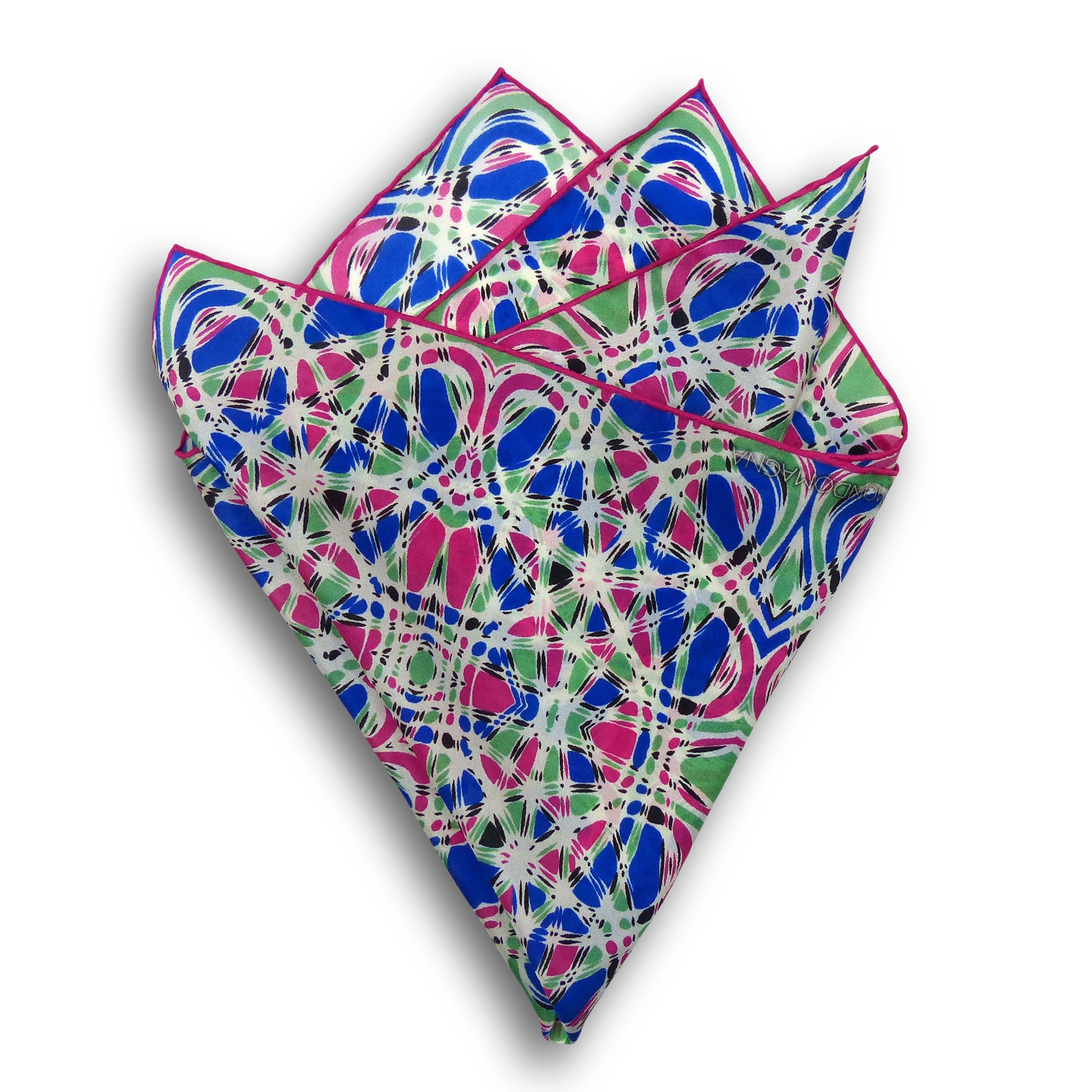 Russell pocket square showing hem detail