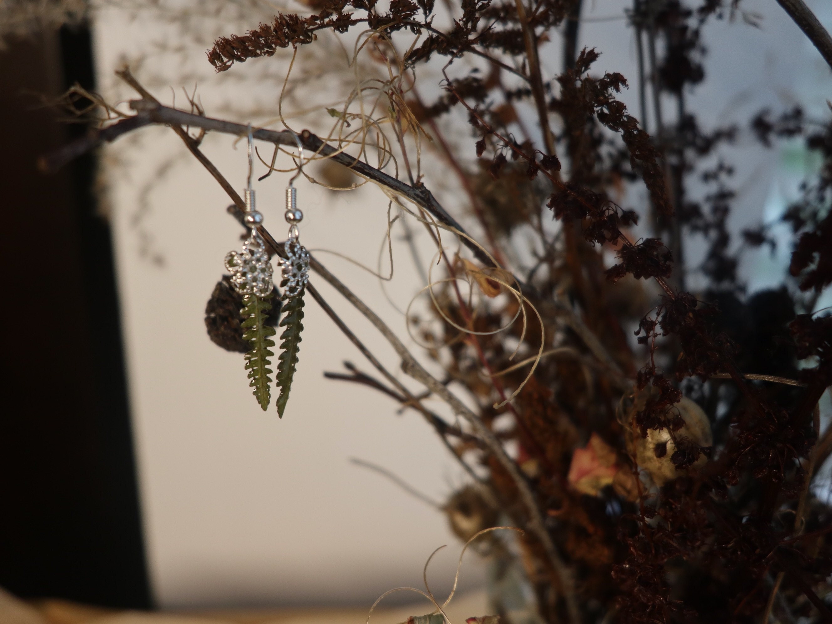 Resin Earrings with Real Fern Leaf – A Symbol of Good Luck and Prosperity