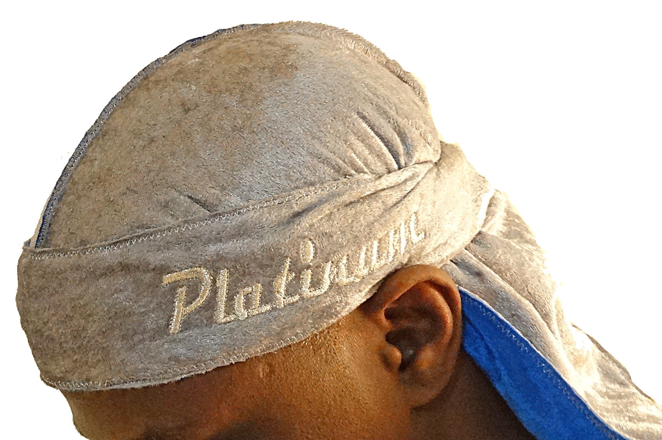 Platinum Grey Velvet Du-Rag
