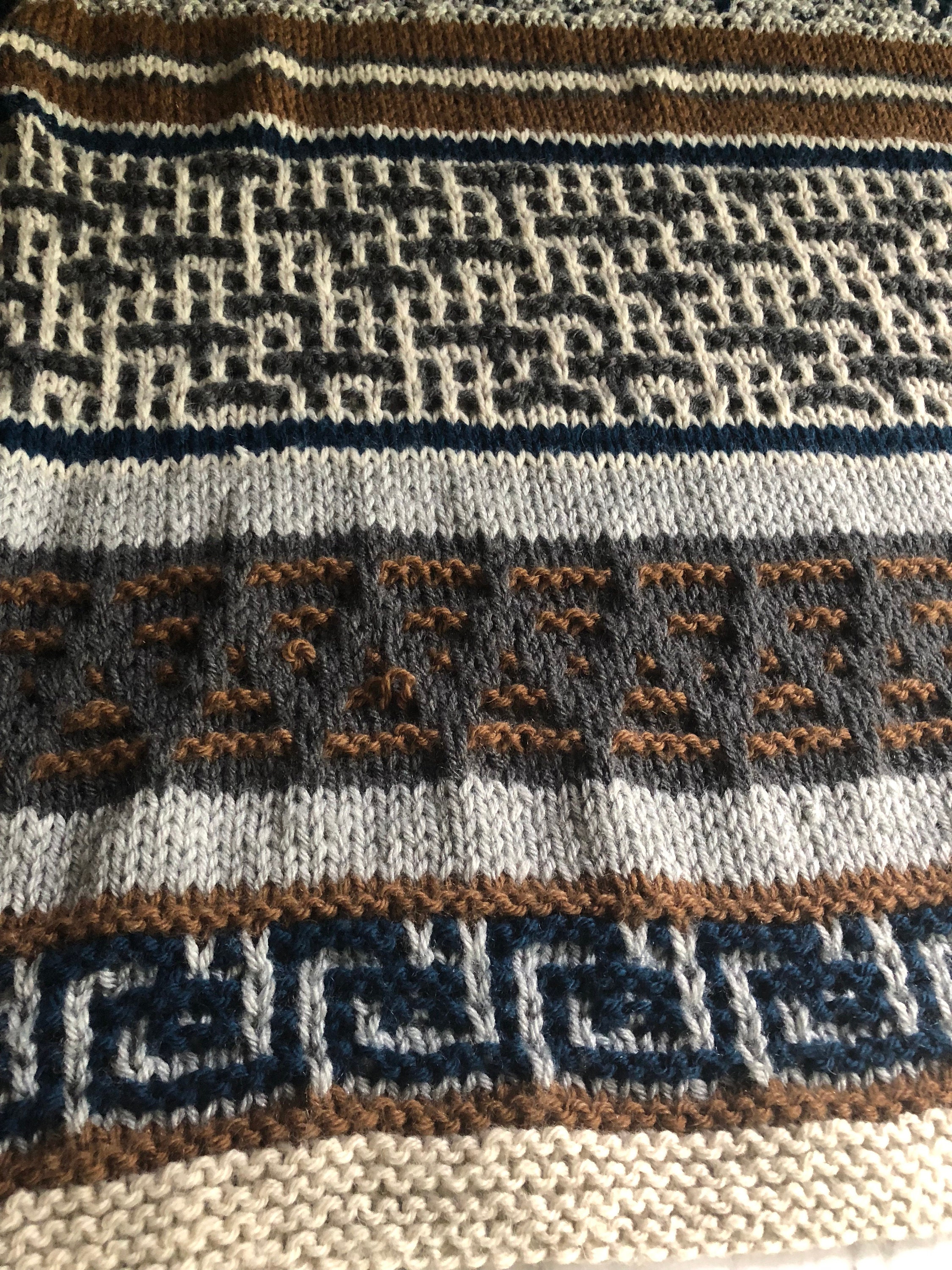 Up close detail of a knitted wrap