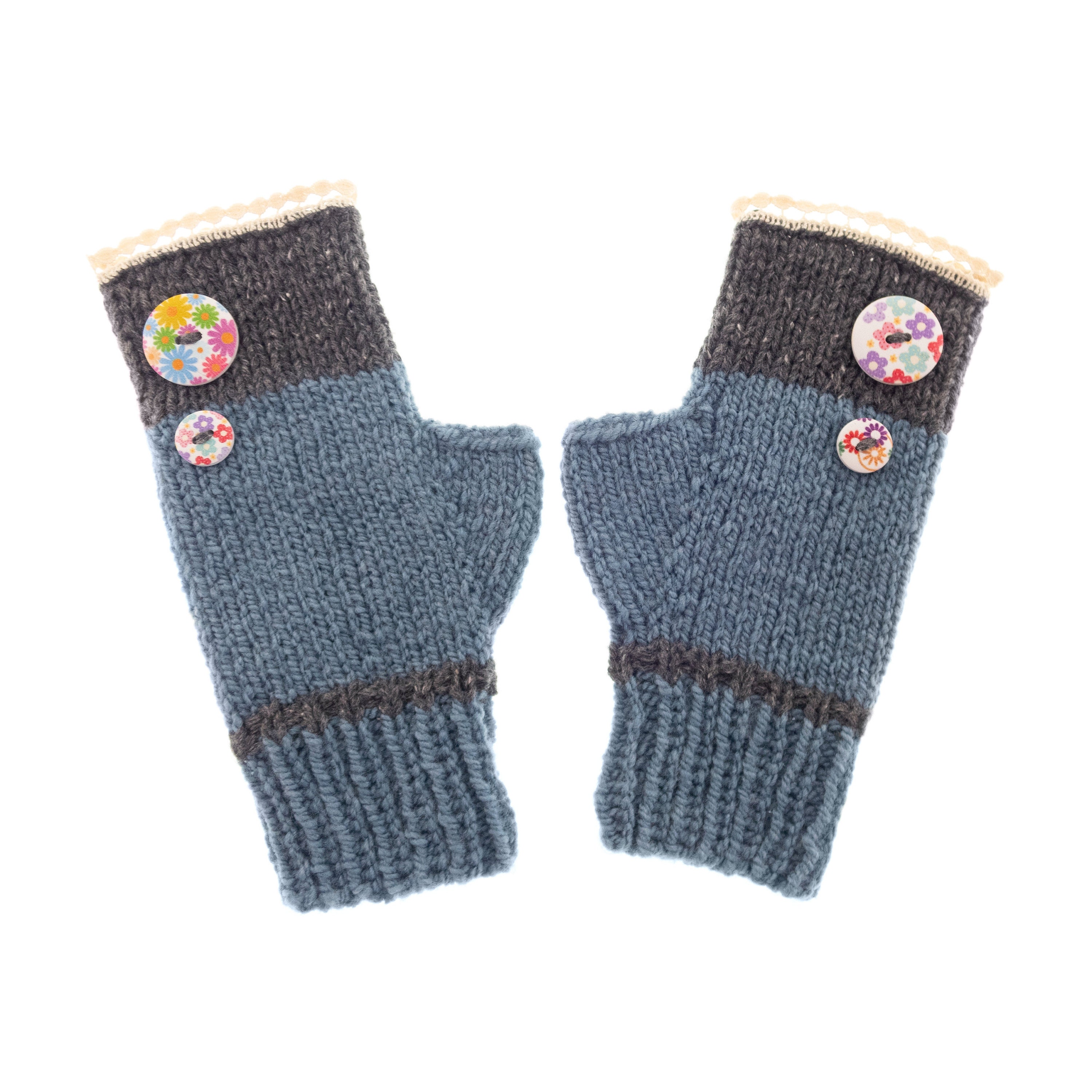 Fingerless Mittens Womens with buttons