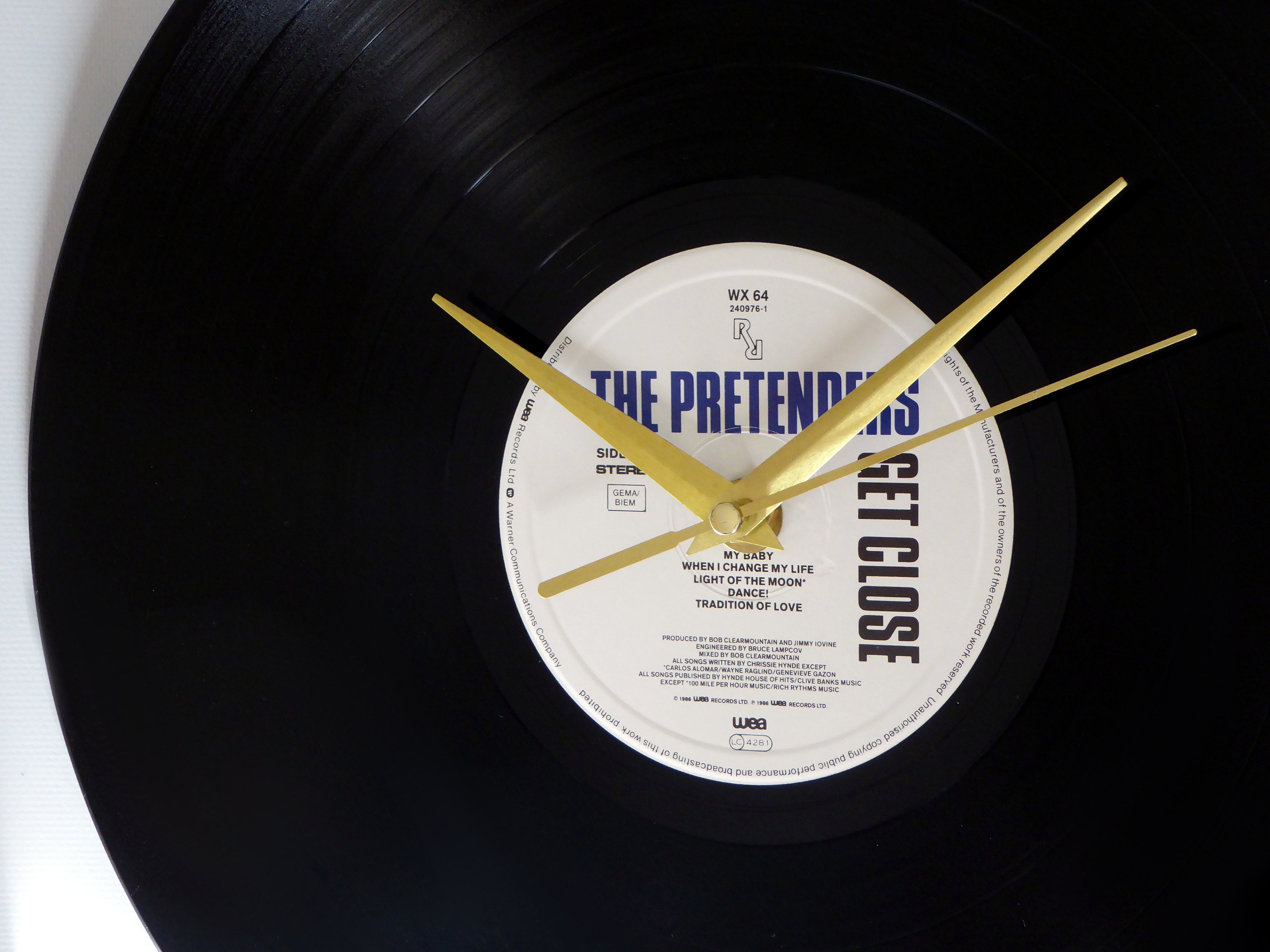 The Pretenders Get Close Vinyl Record Wall Clock