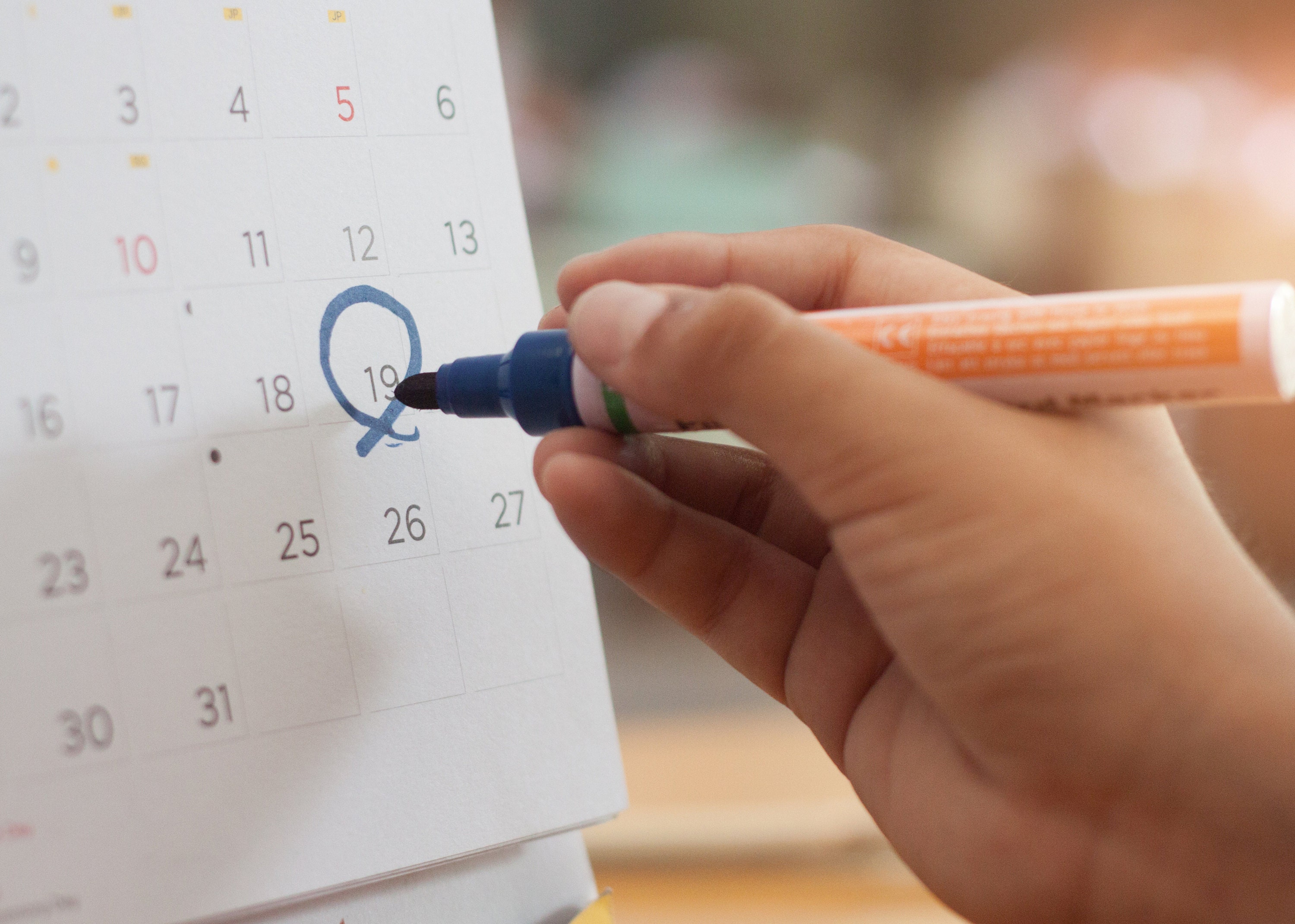 calendar with a date circled