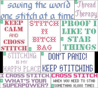 Cross stitch sayings for bags